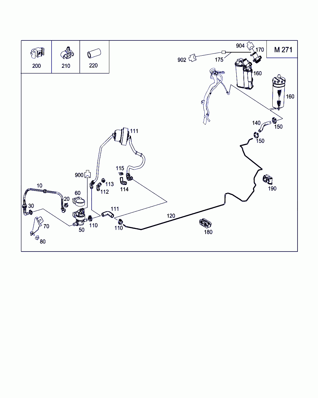 PURGE LINE, <span>A 204 471 29 15, Main Group: Fuel System, Diagram: CLOSED FUEL-EVAPORATION-CONTROL SYSTEM, Location Of Picture: 120