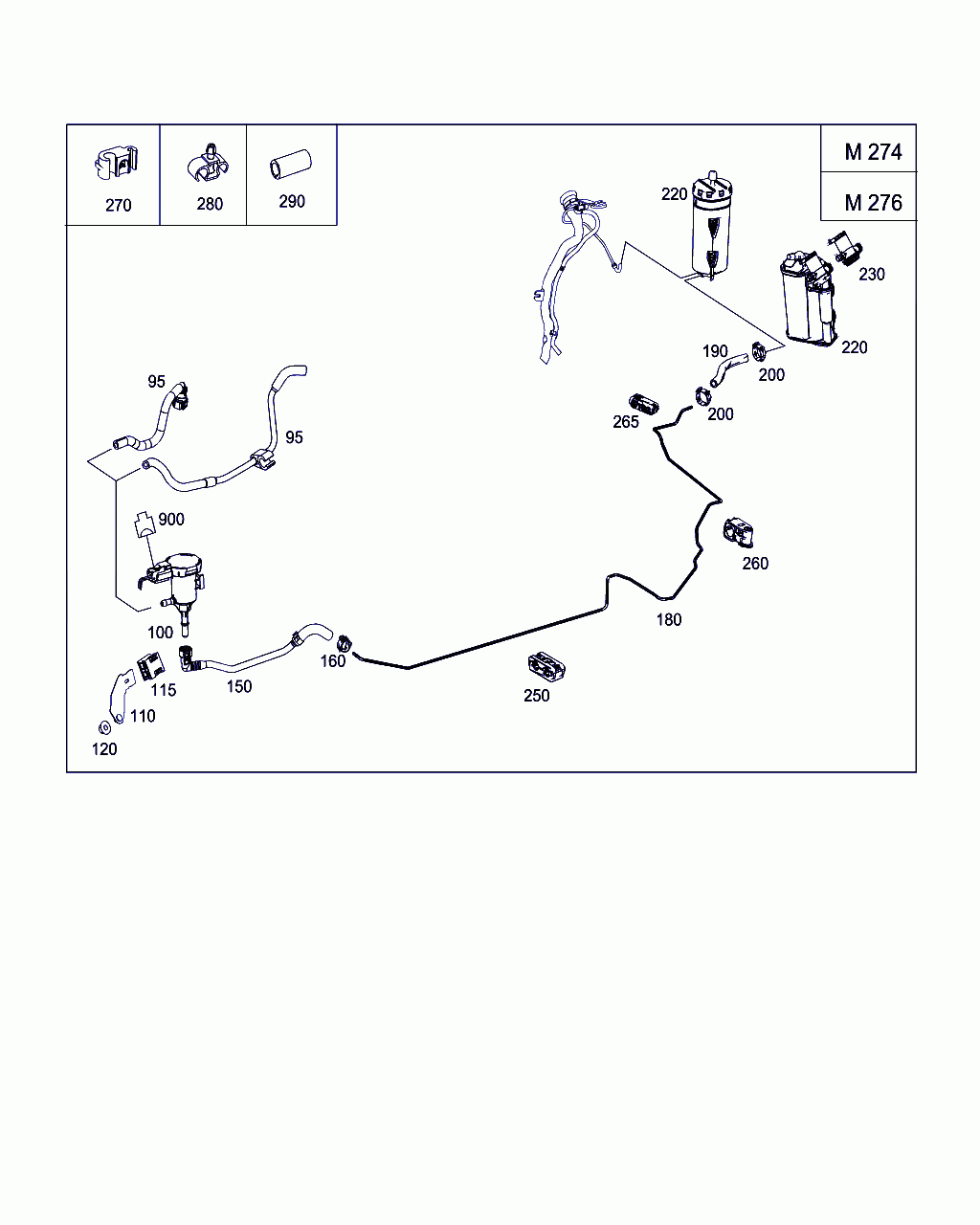 PURGE LINE, <span>A 204 471 27 15, Main Group: Fuel System, Diagram: CLOSED FUEL-EVAPORATION-CONTROL SYSTEM, Location Of Picture: 180