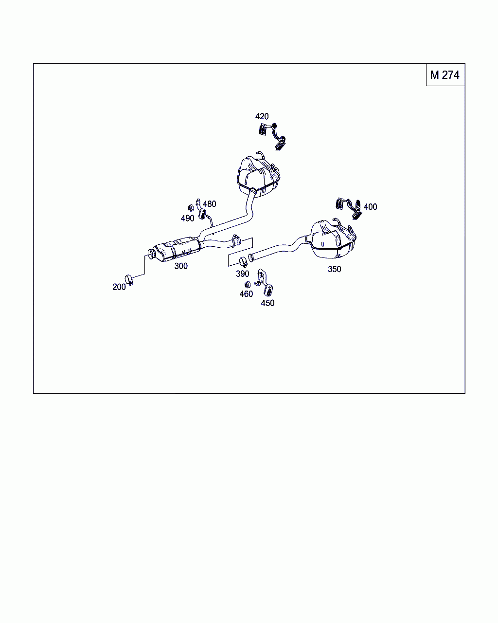PIPE CLAMP F EXHAUST SYS., <span>A 000 995 45 02, Main Group: Exhaust System, Diagram: EXHAUST SYSTEM USED ON FOUR-CYLINDER GASOLINE VEHICLES, Location Of Picture: 390