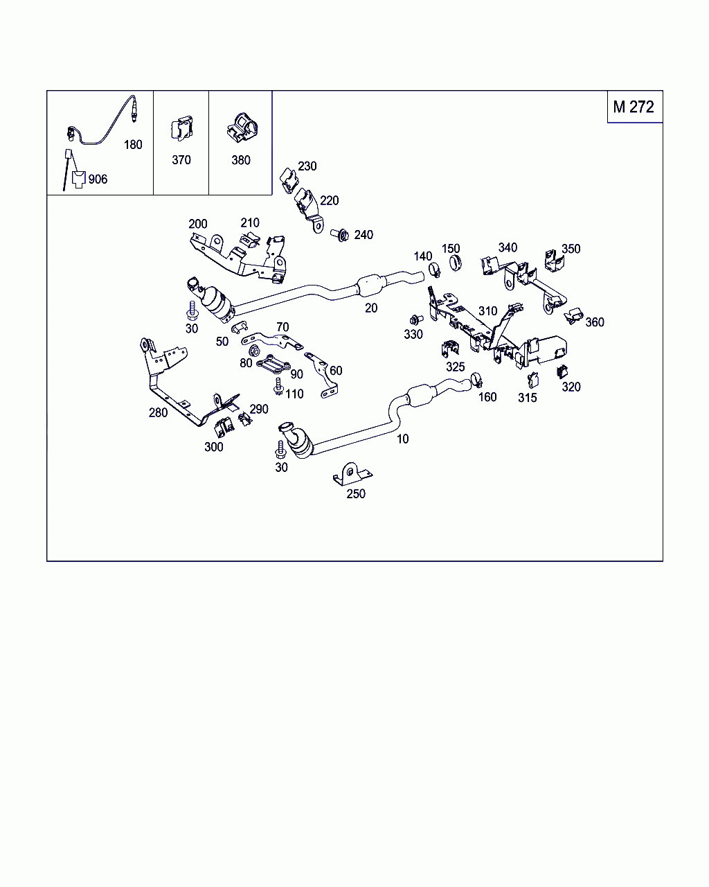 EXHAUST LINE, <span>A 204 490 35 20, Main Group: Exhaust System, Diagram: EXHAUST SYSTEM USED ON SIX-CYLINDER GASOLINE VEHICLES, Location Of Picture: 20
