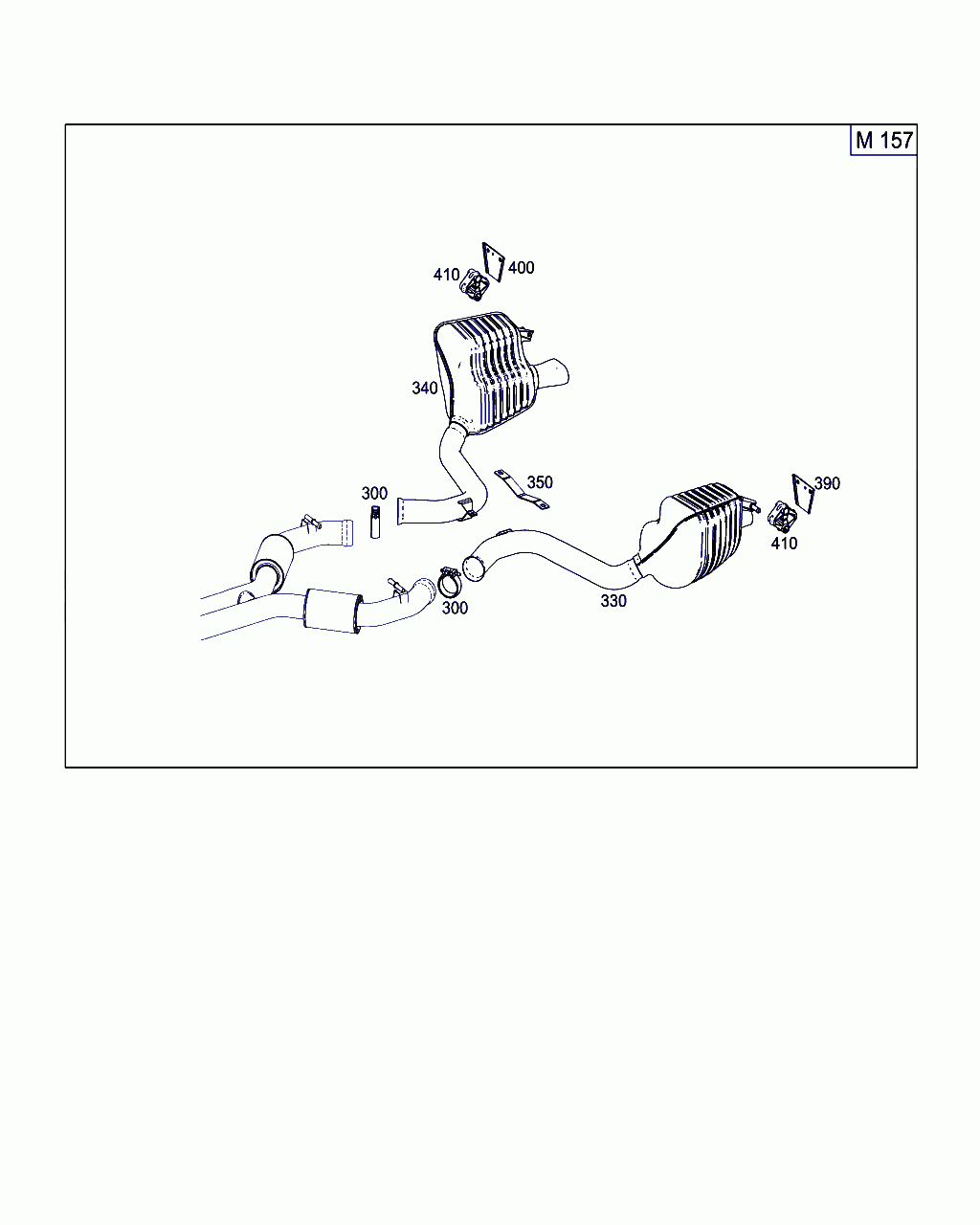 EXHAUST GAS LINE RR, <span>A 231 490 18 00, Main Group: Exhaust System, Diagram: EXHAUST SYSTEM USED ON EIGHT-CYLINDER GASOLINE VEHICLES, Location Of Picture: 330