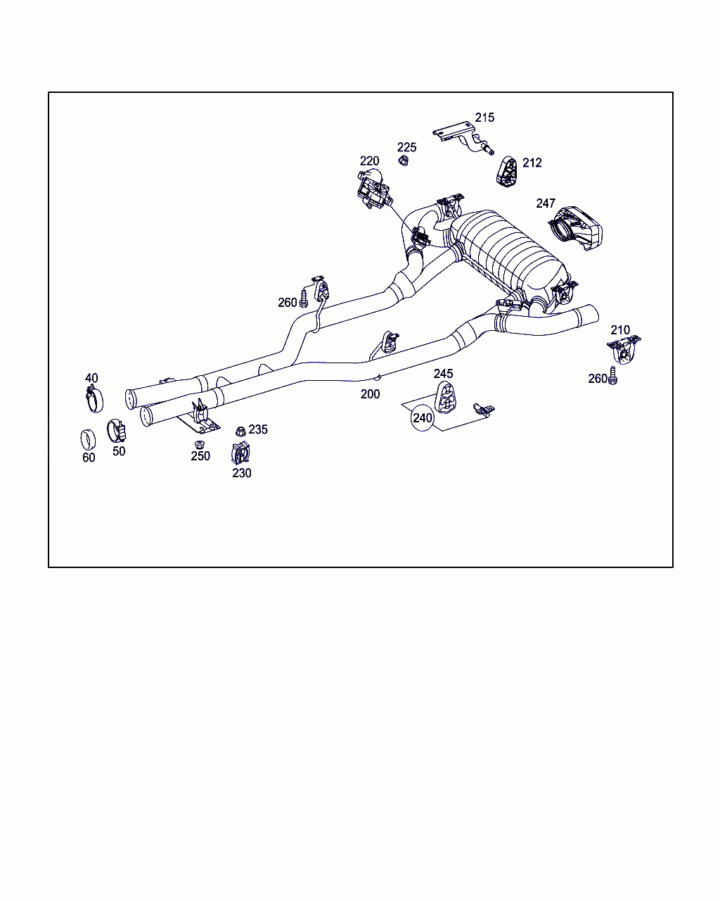 SUSPENSION F EXHAUST LINE, <span>A 197 492 01 44, Main Group: Exhaust System, Diagram: EXHAUST SYSTEM USED ON EIGHT-CYLINDER GASOLINE VEHICLES, Location Of Picture: 230