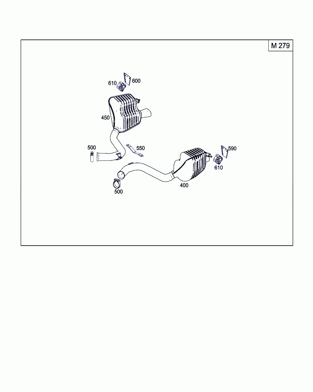 BRACKET, <span>A 231 492 07 41, Main Group: Exhaust System, Diagram: EXHAUST SYSTEM USED ON TWELVE-CYLINDER GASOLINE VEHICLES, Location Of Picture: 590