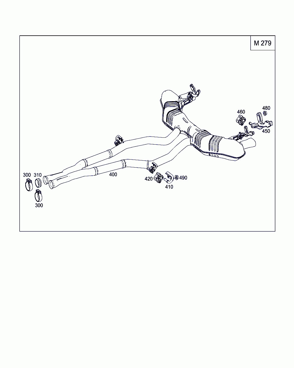BRACKET, <span>A 217 491 00 41, Main Group: Exhaust System, Diagram: EXHAUST SYSTEM USED ON TWELVE-CYLINDER GASOLINE VEHICLES, Location Of Picture: 450