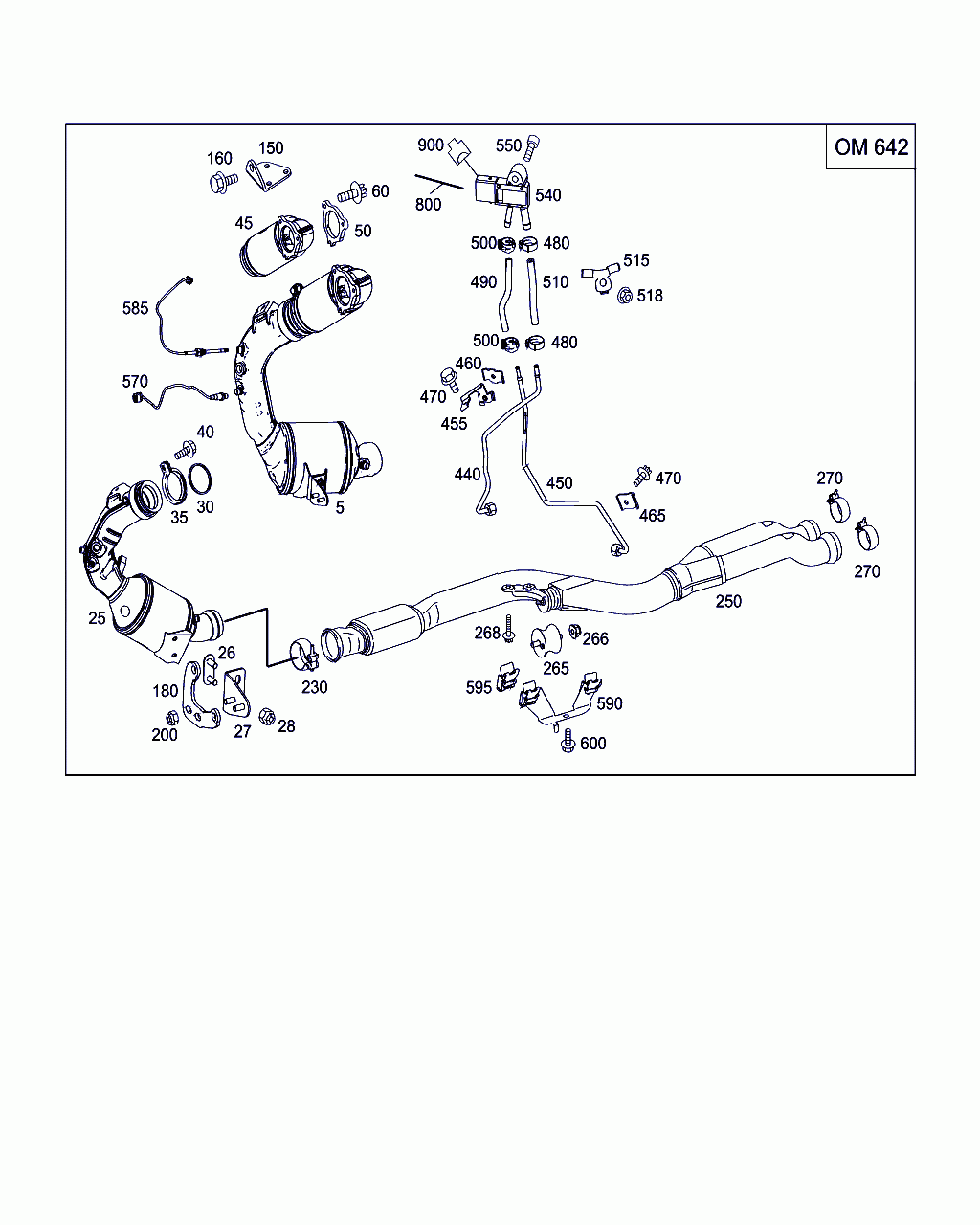 ELECTRICAL WIRING HARNESS, <span>A 204 440 64 40, Main Group: Exhaust System, Diagram: EXHAUST SYSTEM FOR SIX-CYLINDER DIESEL VEHICLES, Location Of Picture: 800