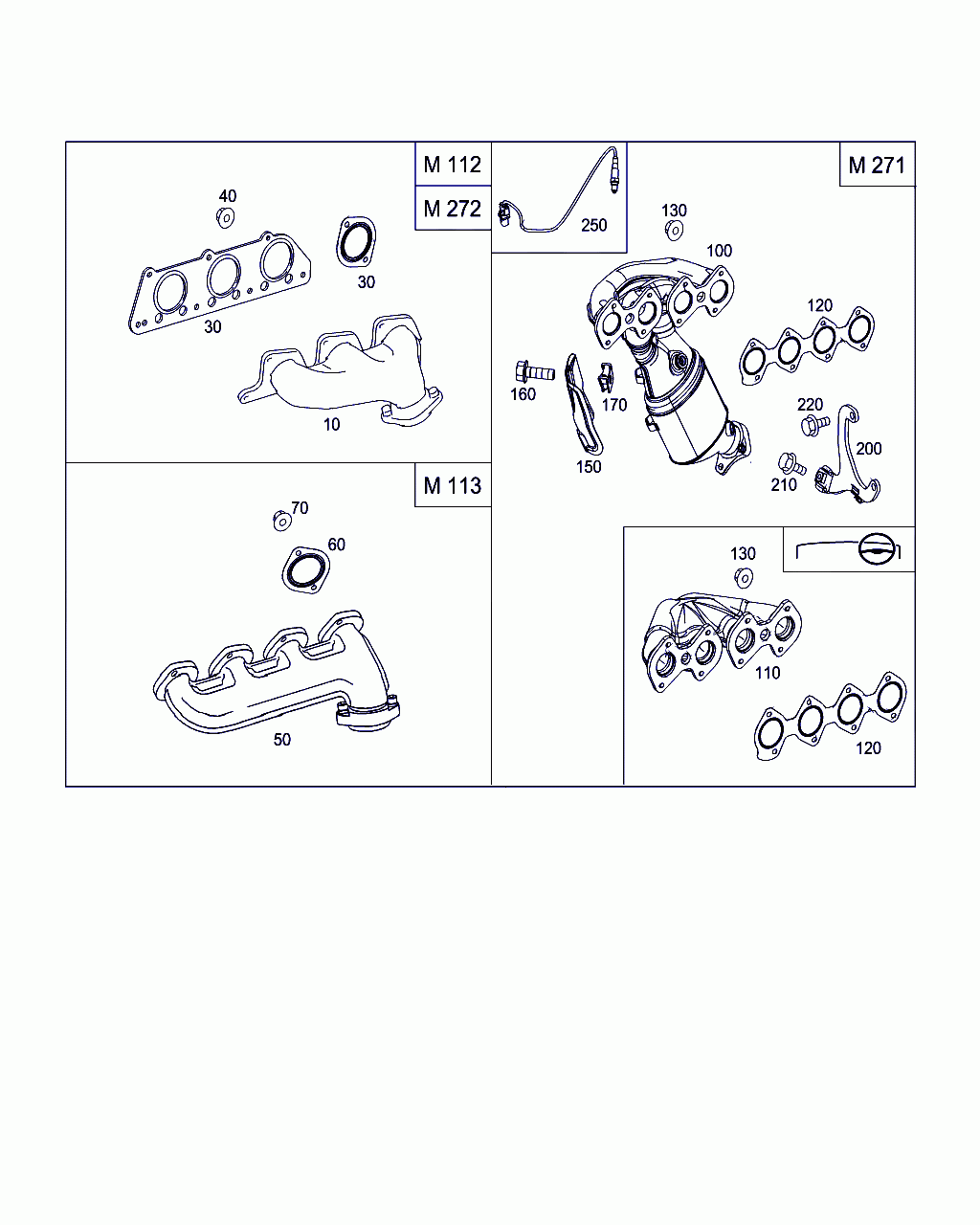 SCREENING PLATE, <span>A 271 142 00 21, Main Group: Exhaust System, Diagram: EXHAUST MANIFOLD, Location Of Picture: 150