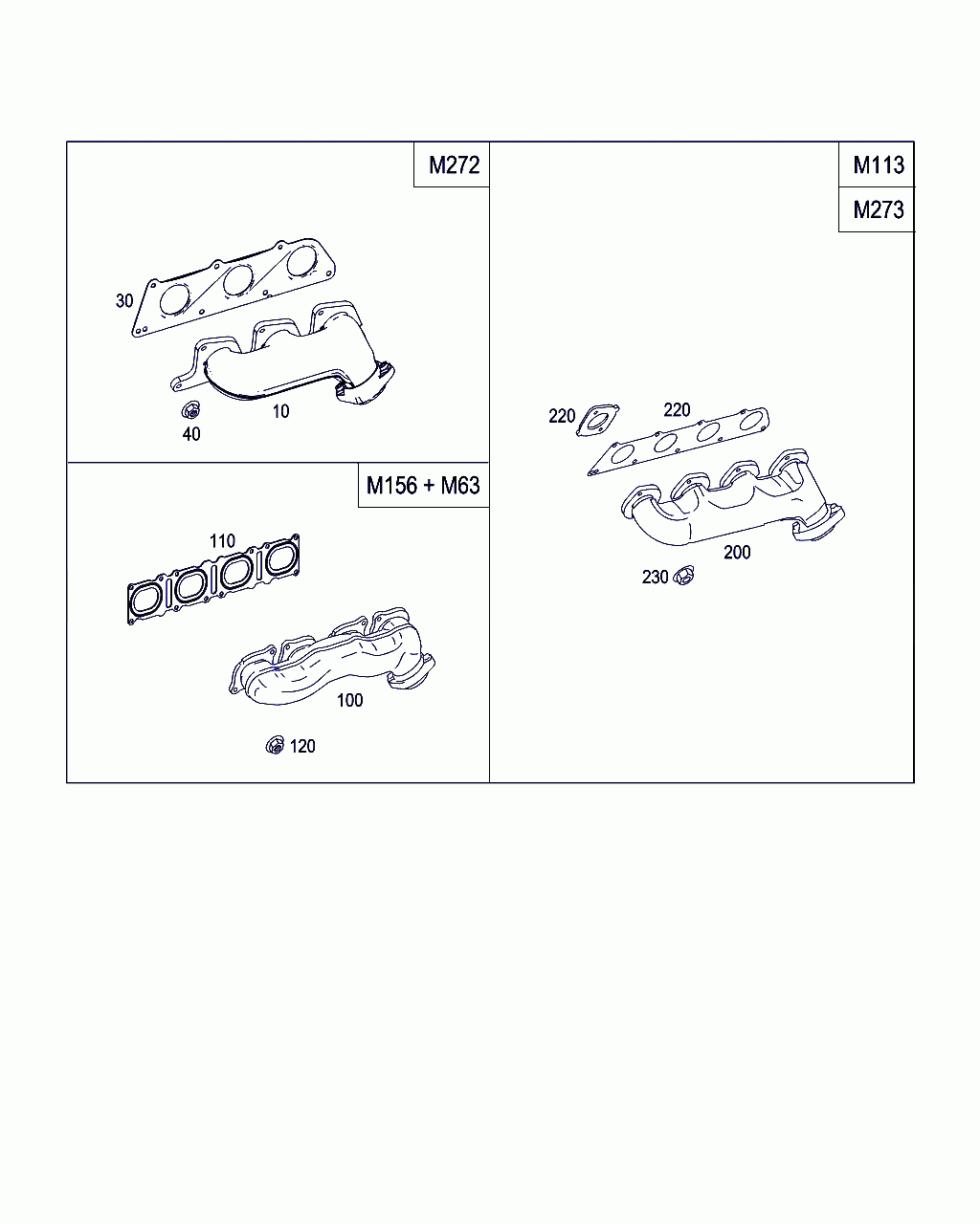 EXHAUST MANIFOLD, <span>A 156 140 03 09, Main Group: Exhaust System, Diagram: EXHAUST MANIFOLD, Location Of Picture: 100