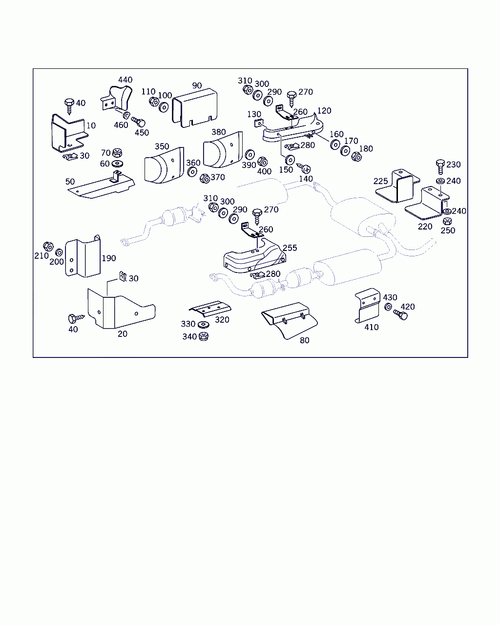 PROTECTIVE PLATE, <span>A 463 490 07 30, Main Group: Exhaust System, Diagram: SCREENING PLATES, Location Of Picture: 50