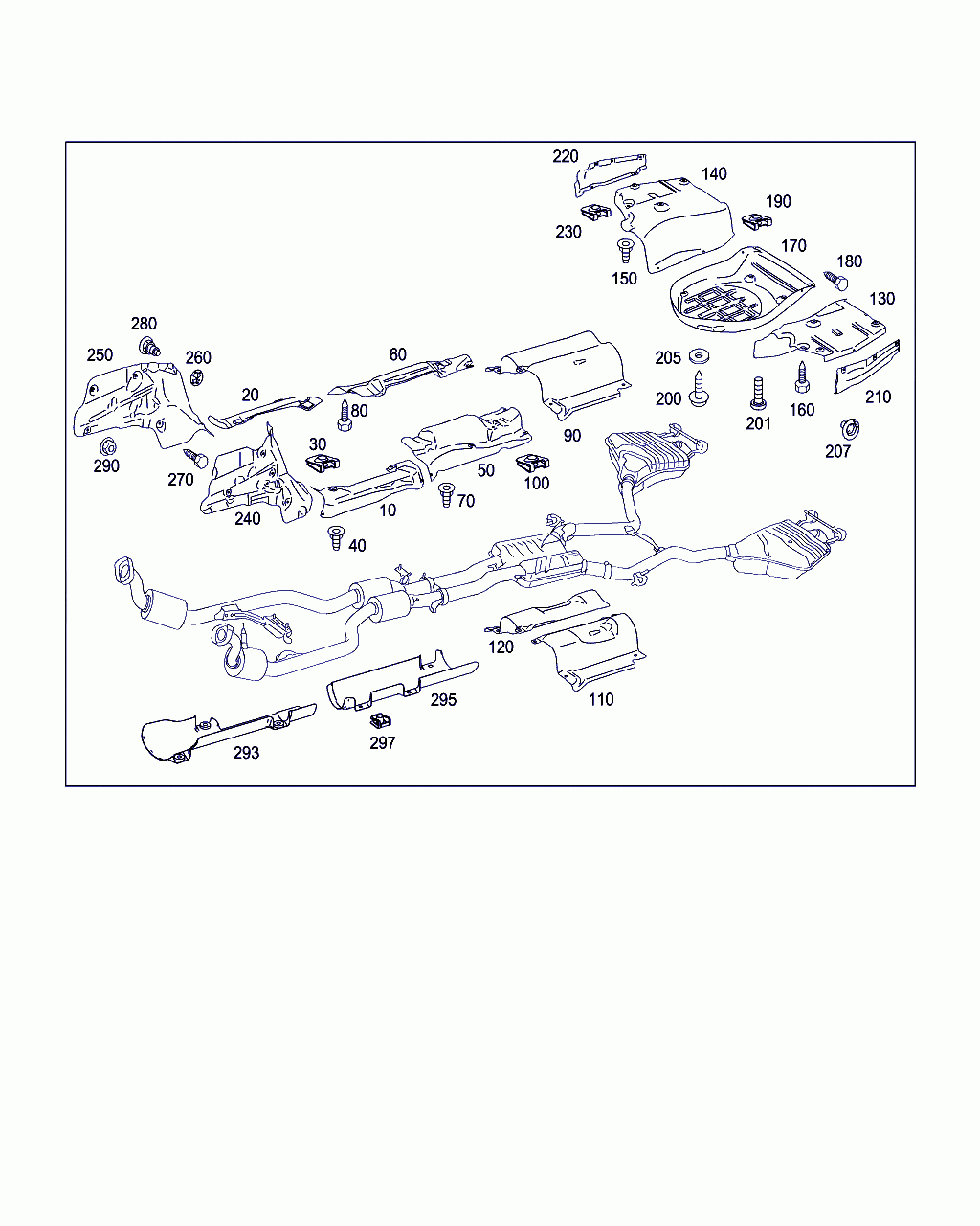 SCREENING, <span>A 221 682 29 71, Main Group: Exhaust System, Diagram: SCREENING PLATES, Location Of Picture: 240