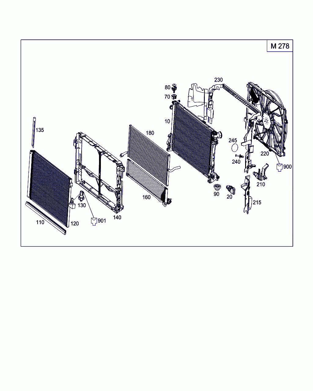 MOUNTING FRAME, <span>A 099 505 01 41, Main Group: Radiator, Diagram: RADIATOR,MOUNTING,AND COVERING, Location Of Picture: 140
