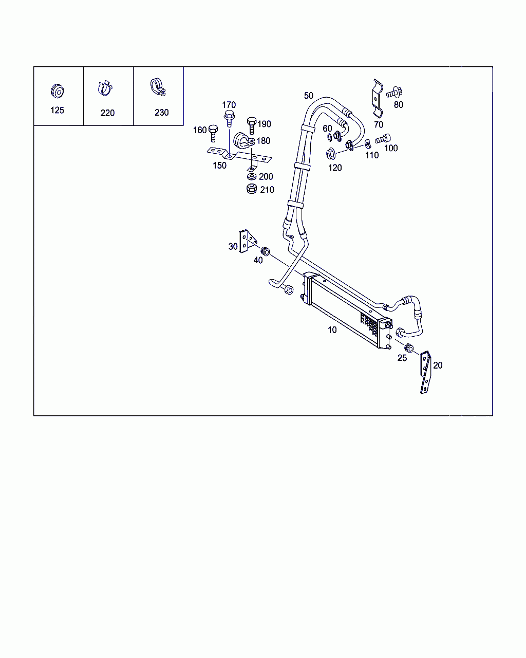 BRACKET, <span>A 113 237 03 40, Main Group: Radiator, Diagram: OIL COOLER, Location Of Picture: 70