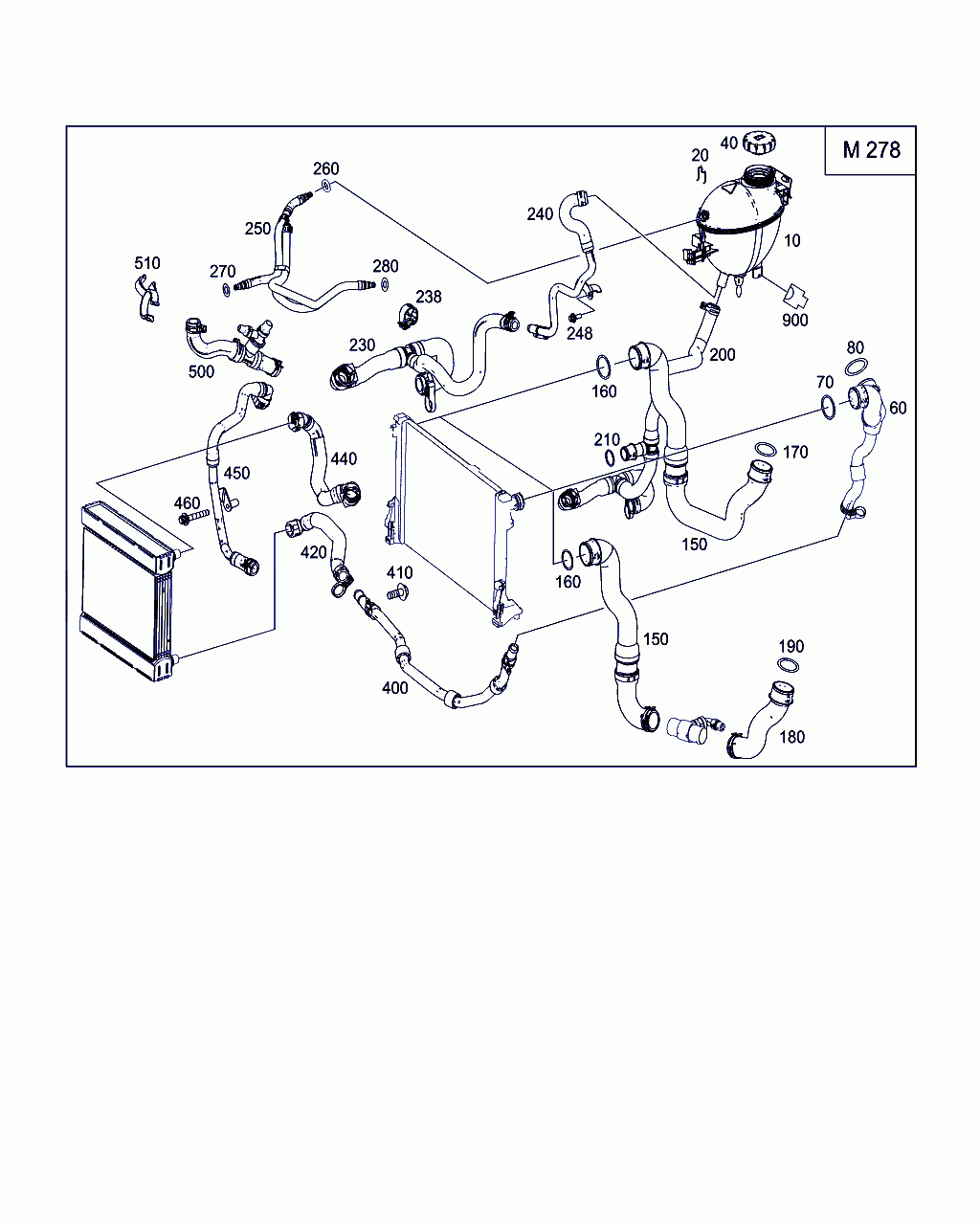 COOLANT HOSE, <span>A 212 501 71 84, Main Group: Radiator, Diagram: EXPANSION TANK,MOUNTING AND HOSES, Location Of Picture: 500