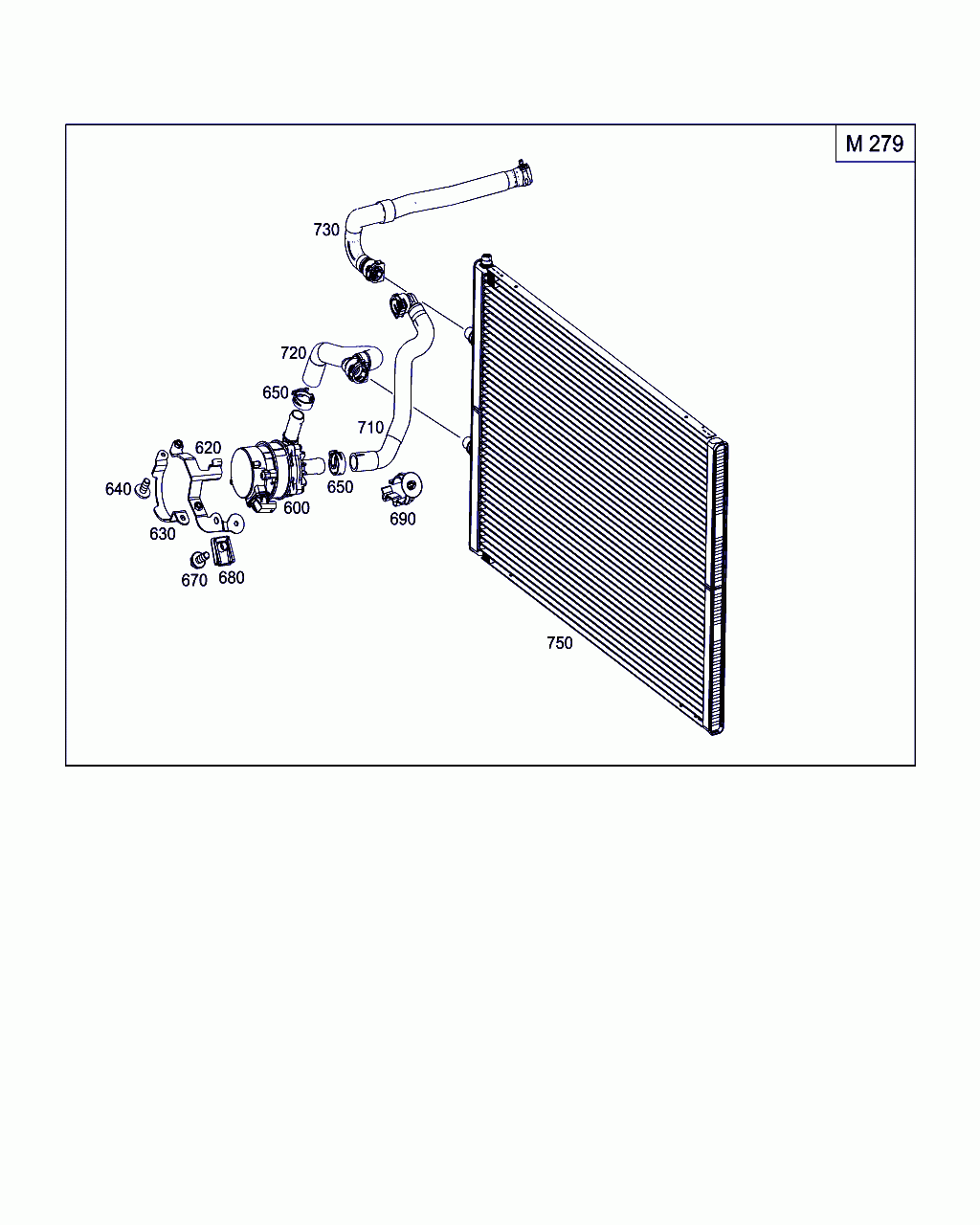 COOLANT HOSE, <span>A 231 500 04 75, Main Group: Radiator, Diagram: AIR PUMP,WATER PUMP AND DETACHABLE BODY COMPONENTS, Location Of Picture: 720