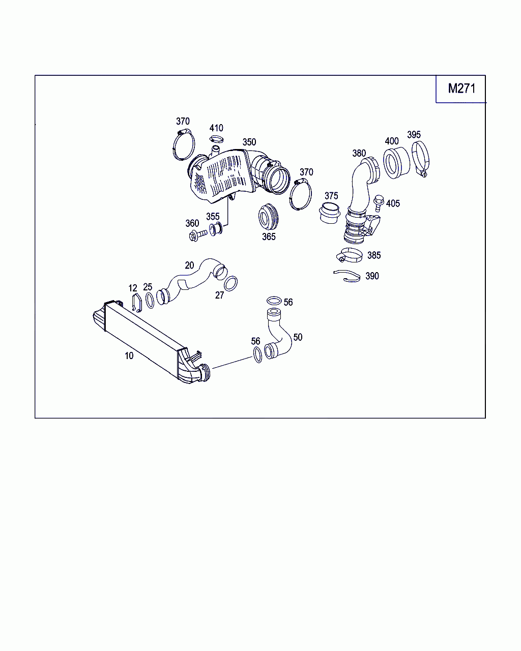 CHARGING AIR LINE, <span>A 271 090 18 37, Main Group: Radiator, Diagram: CHARGE AIR INTERCOOLING, Location Of Picture: 380