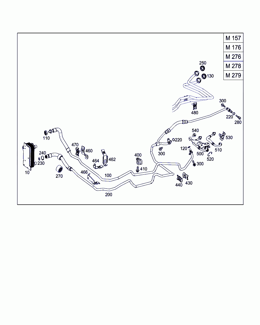 OIL LINE, <span>A 222 270 13 27, Main Group: Radiator, Diagram: TRANSMISSION COOLING, Location Of Picture: 200