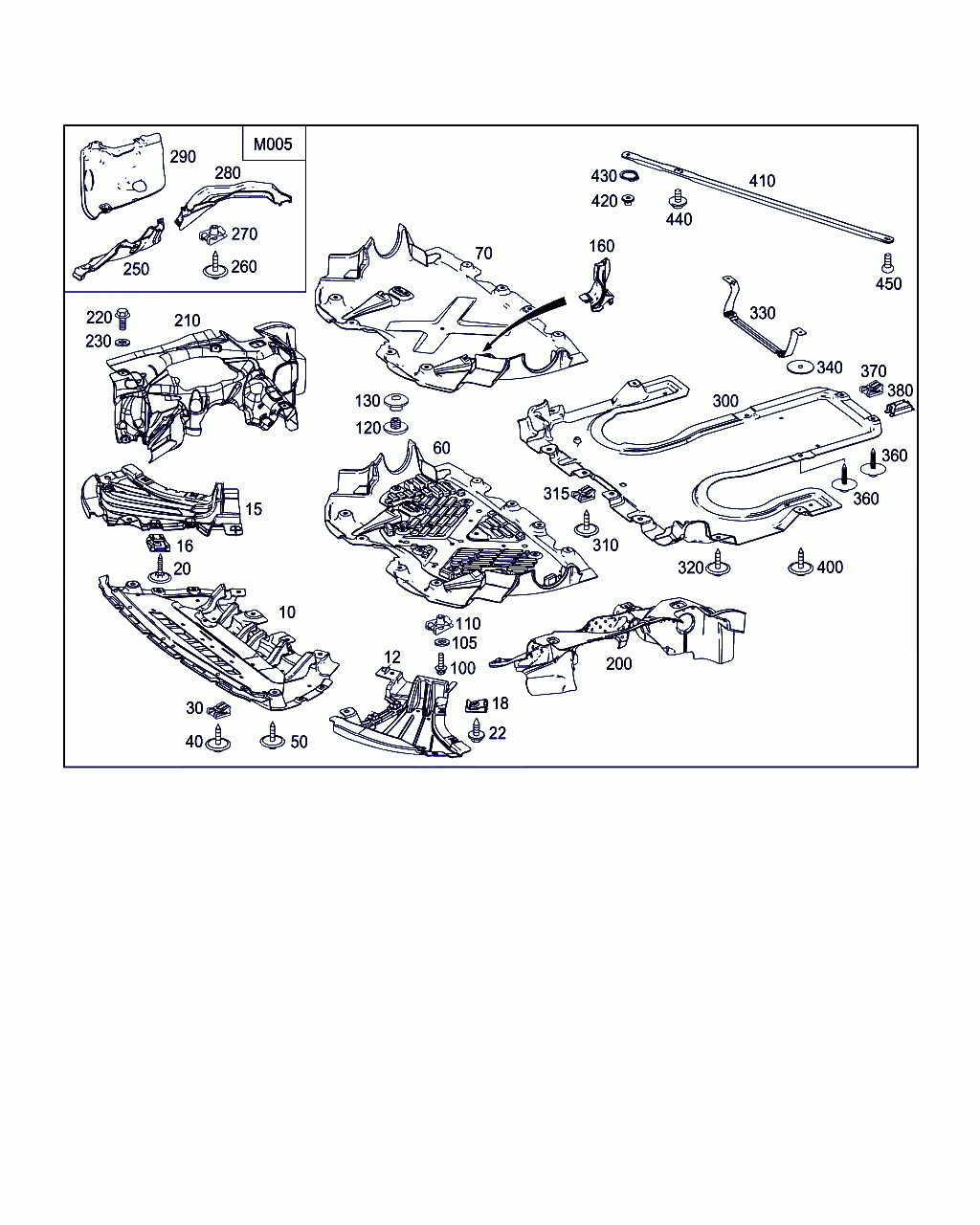 ENCAPSULATION, <span>A 222 520 14 23, Main Group: Chassis Sheet Metal / Air Intake, Diagram: ENGINE COMPARTMENT PANELLING, GASOLINE VEHICLES, Location Of Picture: 10
