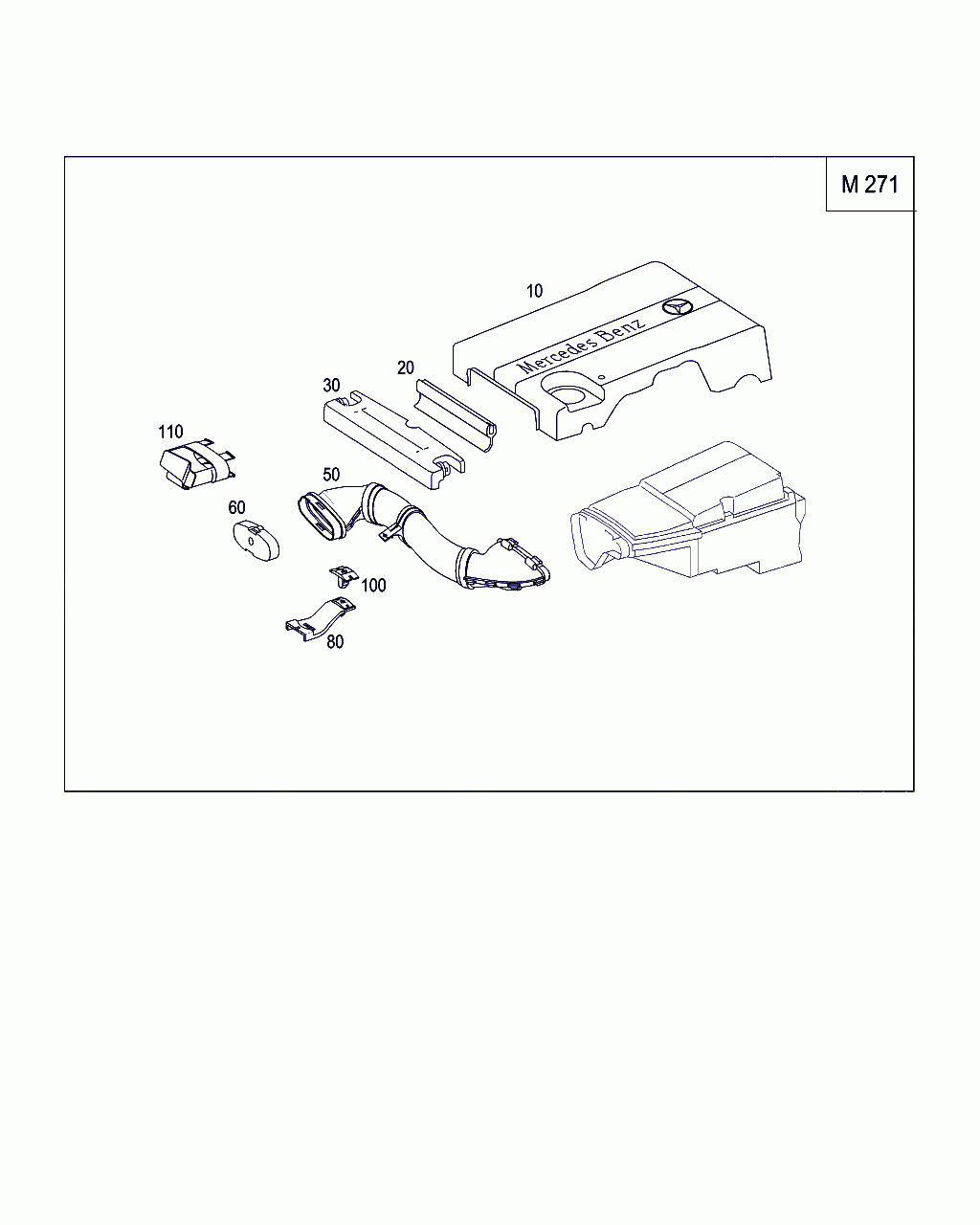 HOSE, <span>A 271 090 00 82, Main Group: Chassis Sheet Metal / Air Intake, Diagram: AIR INTAKE,GASOLINE VEHICLES, Location Of Picture: 50