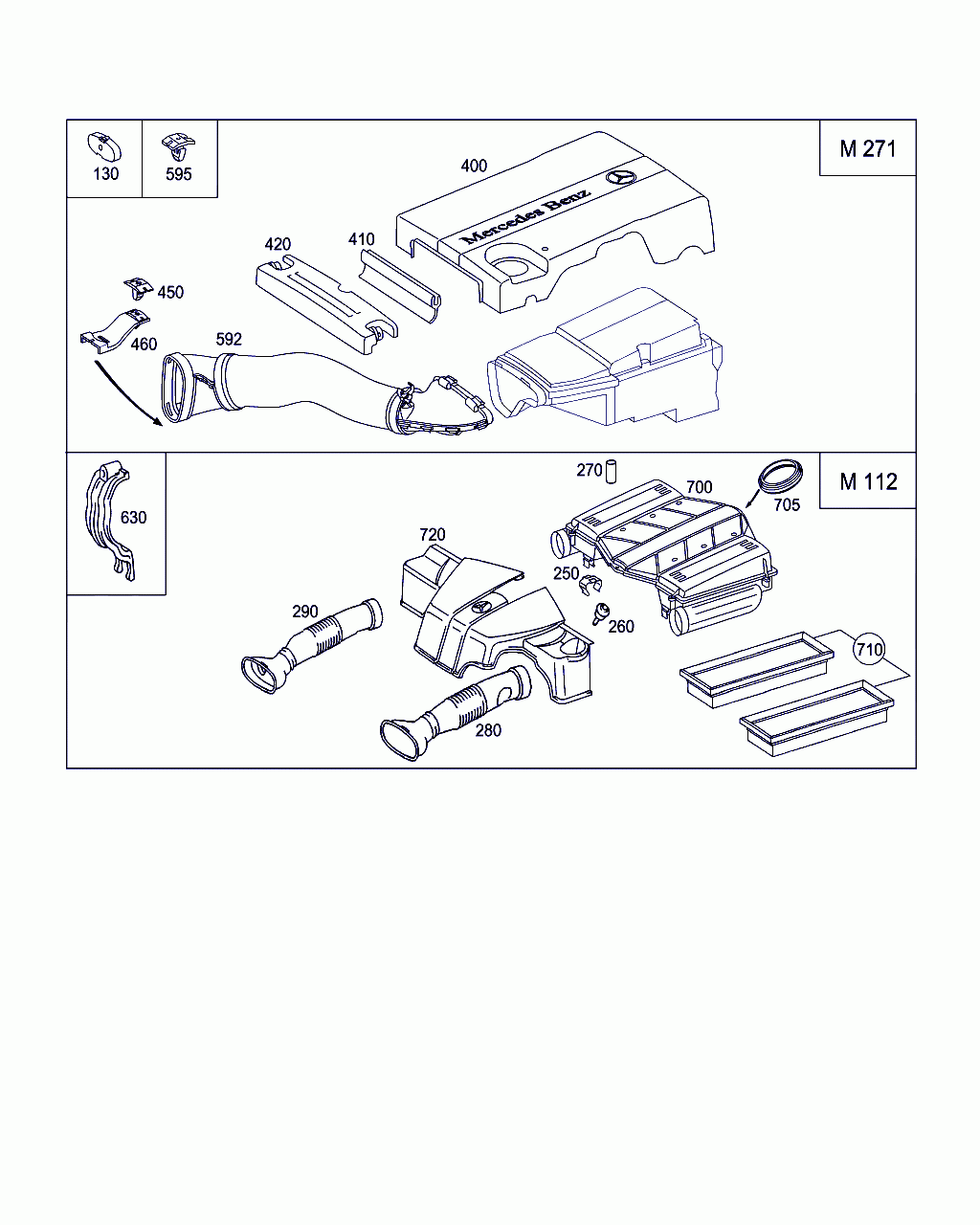 HOSE, <span>A 271 090 03 82, Main Group: Chassis Sheet Metal / Air Intake, Diagram: AIR INTAKE,GASOLINE VEHICLES, Location Of Picture: 592