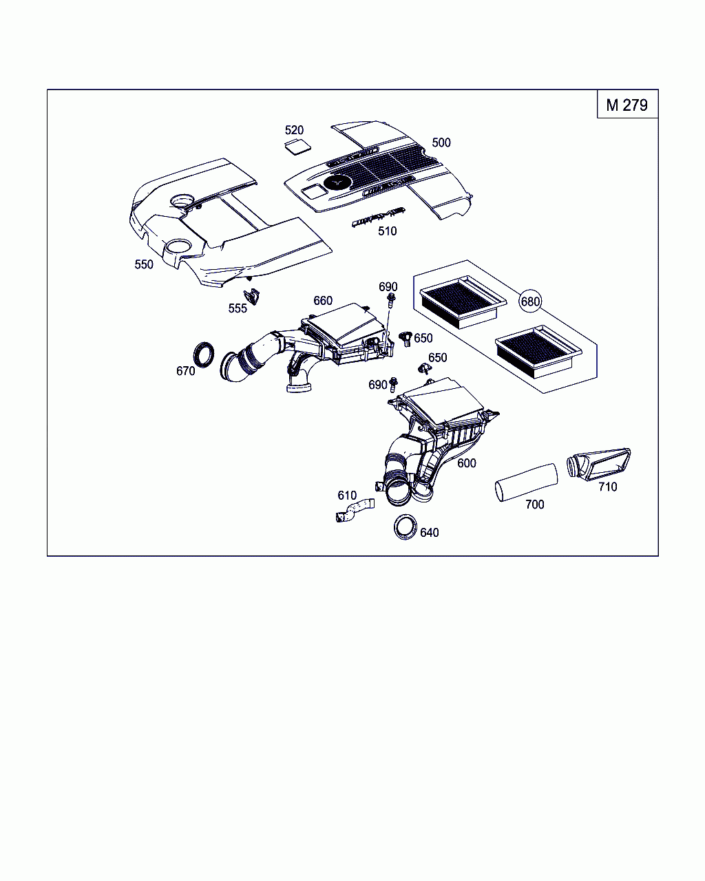 TS DAMPER FILTER, <span>A 279 090 24 01, Main Group: Chassis Sheet Metal / Air Intake, Diagram: AIR INTAKE,GASOLINE VEHICLES, Location Of Picture: 600