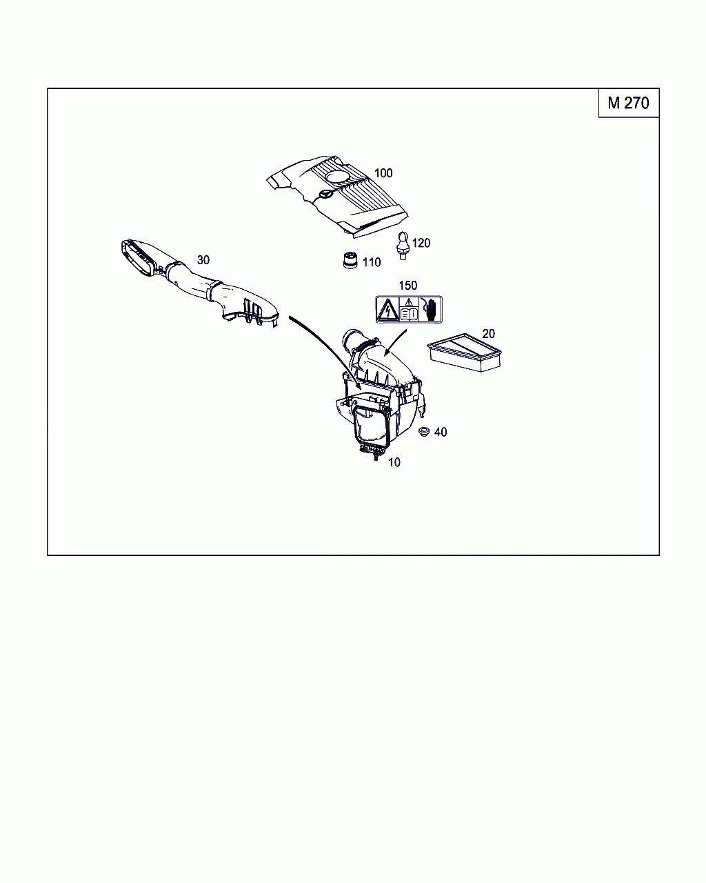 DAMPER FILTER, <span>A 270 090 05 01, Main Group: Chassis Sheet Metal / Air Intake, Diagram: AIR INTAKE,GASOLINE VEHICLES, Location Of Picture: 10