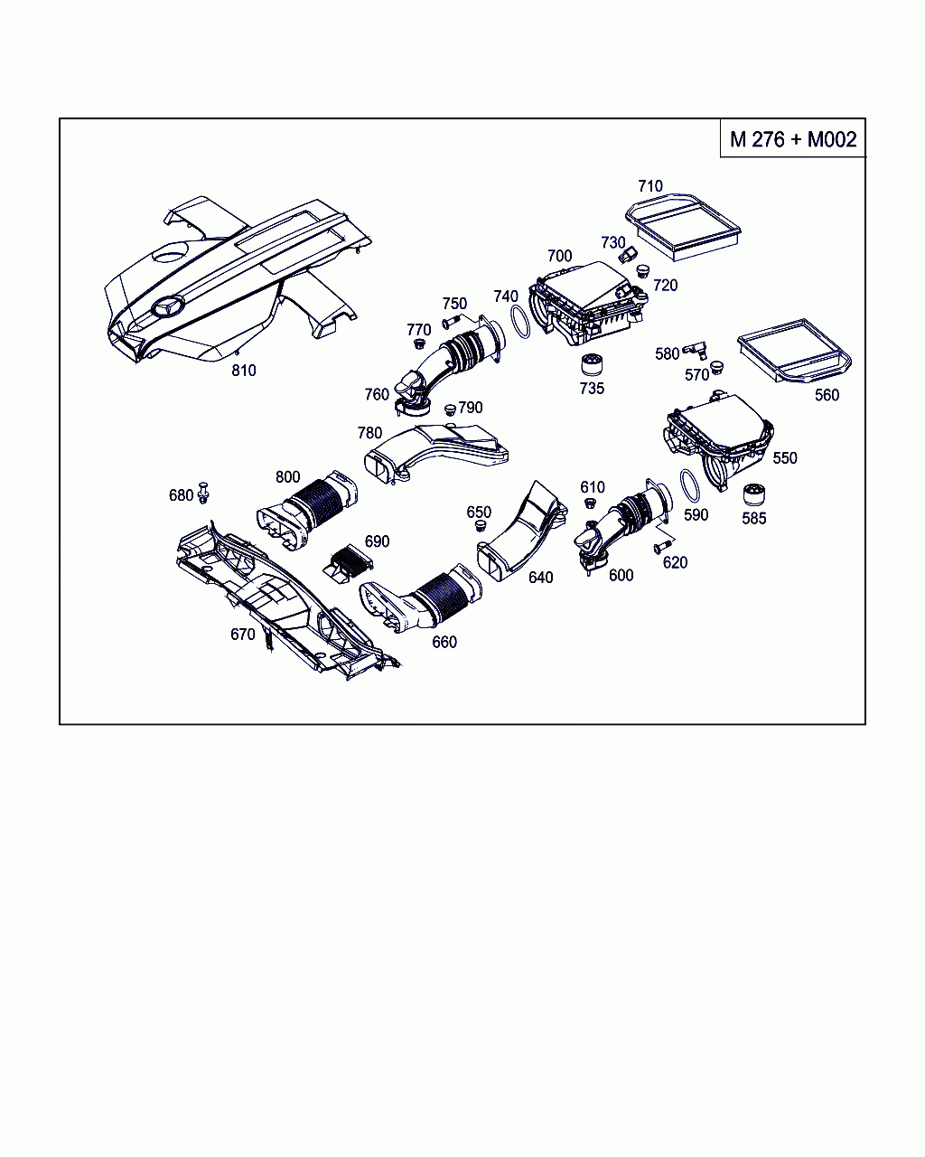AIR INTAKE HOSE, <span>A 276 090 01 11, Main Group: Chassis Sheet Metal / Air Intake, Diagram: AIR INTAKE,GASOLINE VEHICLES, Location Of Picture: 660