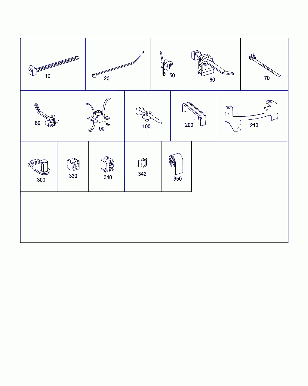 CABLE STRAP, <span>A 000 995 30 90, Main Group: Electrical Equipment And Instruments, Diagram: LOOM TIES, CABLE MOUNTING PARTS AND GROMMETS, Location Of Picture: 100
