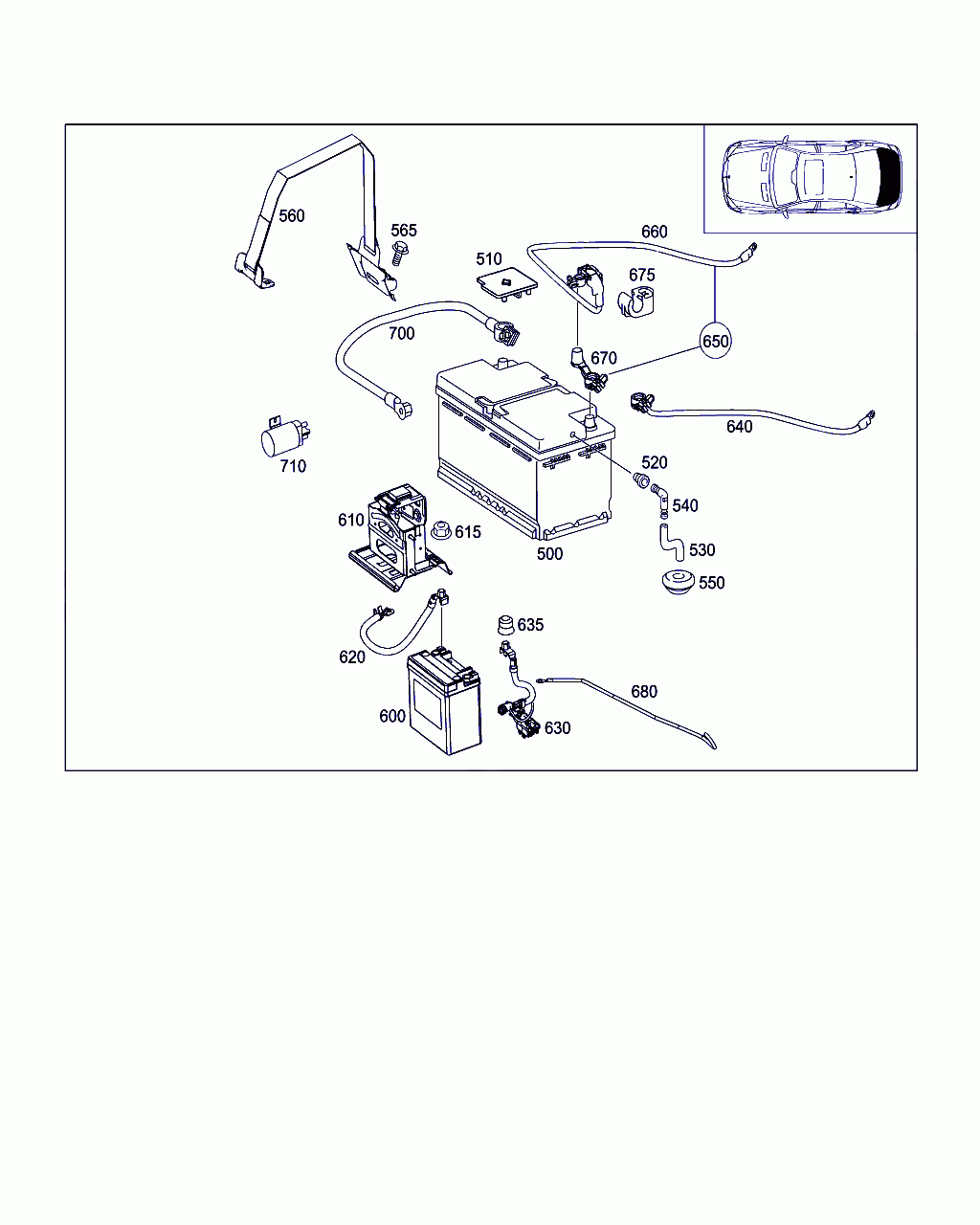BRACKET, <span>A 221 610 00 00, Main Group: Electrical Equipment And Instruments, Diagram: BATTERY,STARTER/ALTERNATOR CABLE, Location Of Picture: 560
