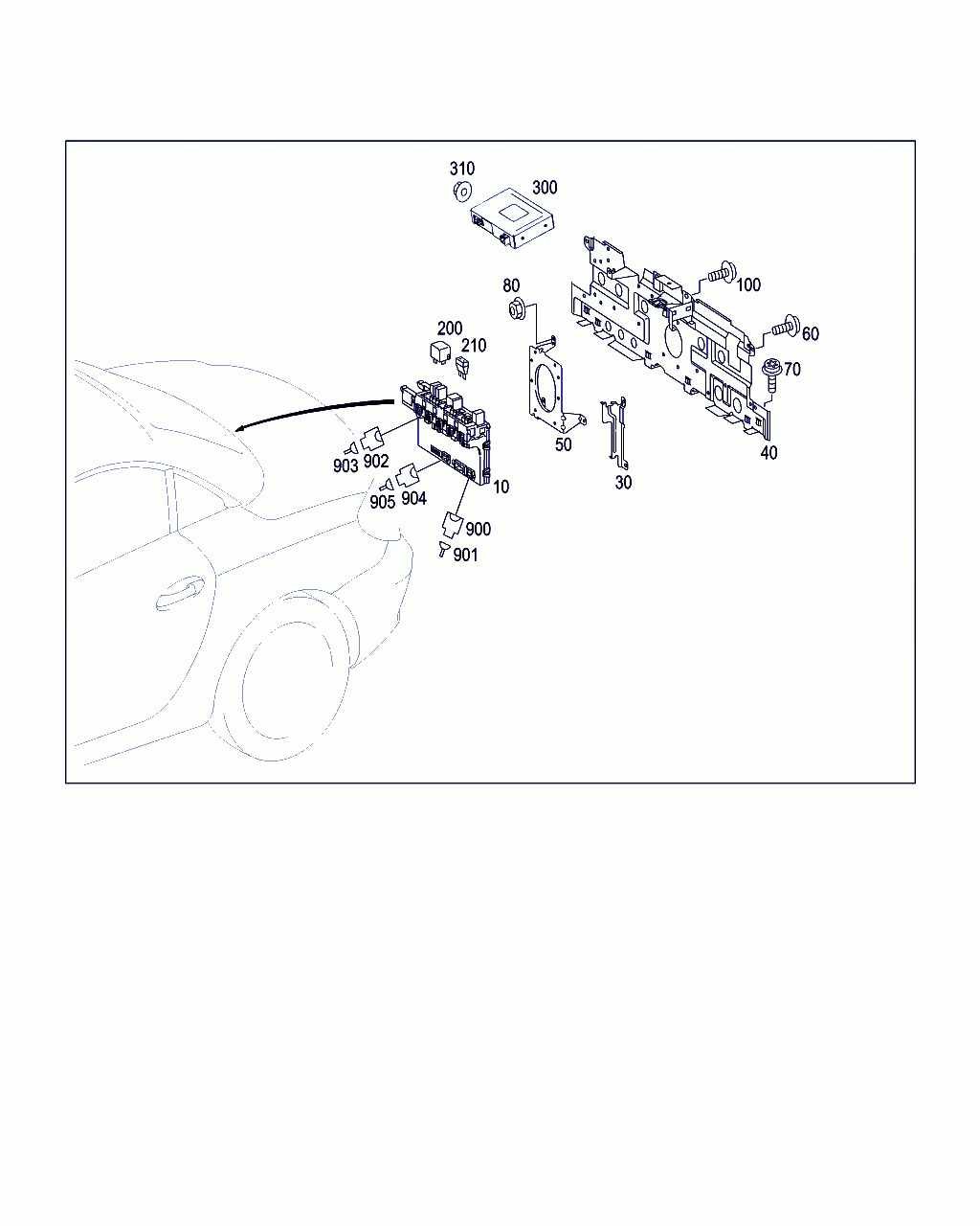 ELECTRICAL BASIC MODULE, <span>A 171 545 07 01, Main Group: Electrical Equipment And Instruments, Diagram: CONTROL MODULES AND RELAY IN TRUNK, Location Of Picture: 10