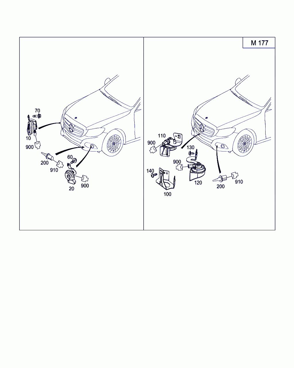 HORN, <span>A 205 542 10 00, Main Group: Electrical Equipment And Instruments, Diagram: HORN AND OUTBOARD TEMPERATURE INDICATOR, Location Of Picture: 20