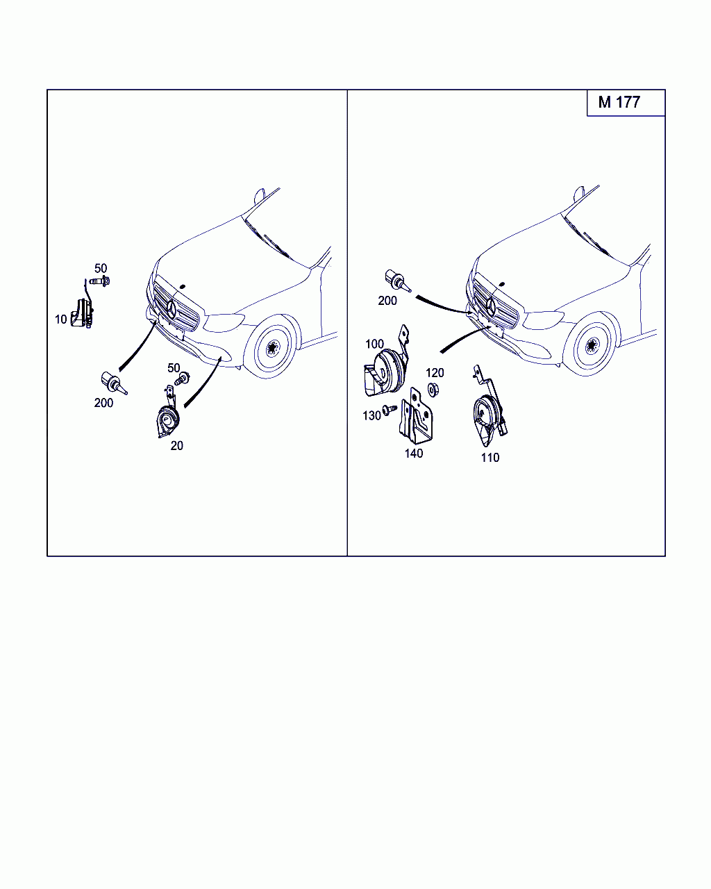 HORN, <span>A 213 542 23 00, Main Group: Electrical Equipment And Instruments, Diagram: HORN AND OUTBOARD TEMPERATURE INDICATOR, Location Of Picture: 10