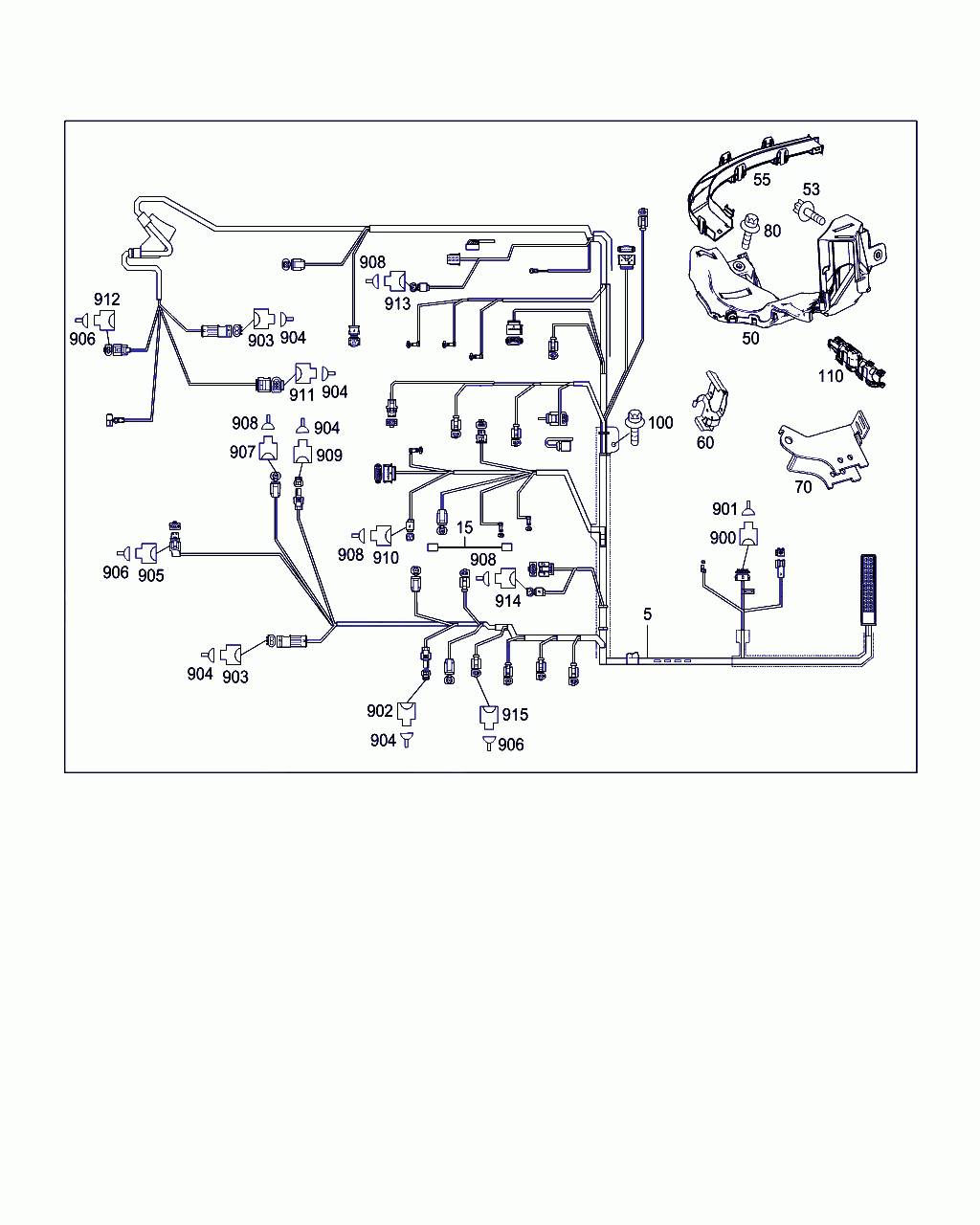 ENGINE WIRING HARNESS, <span>A 642 150 24 89, Main Group: Engine Cable Harnesses, Diagram: ENGINE CABLE HARNESS, Location Of Picture: 5