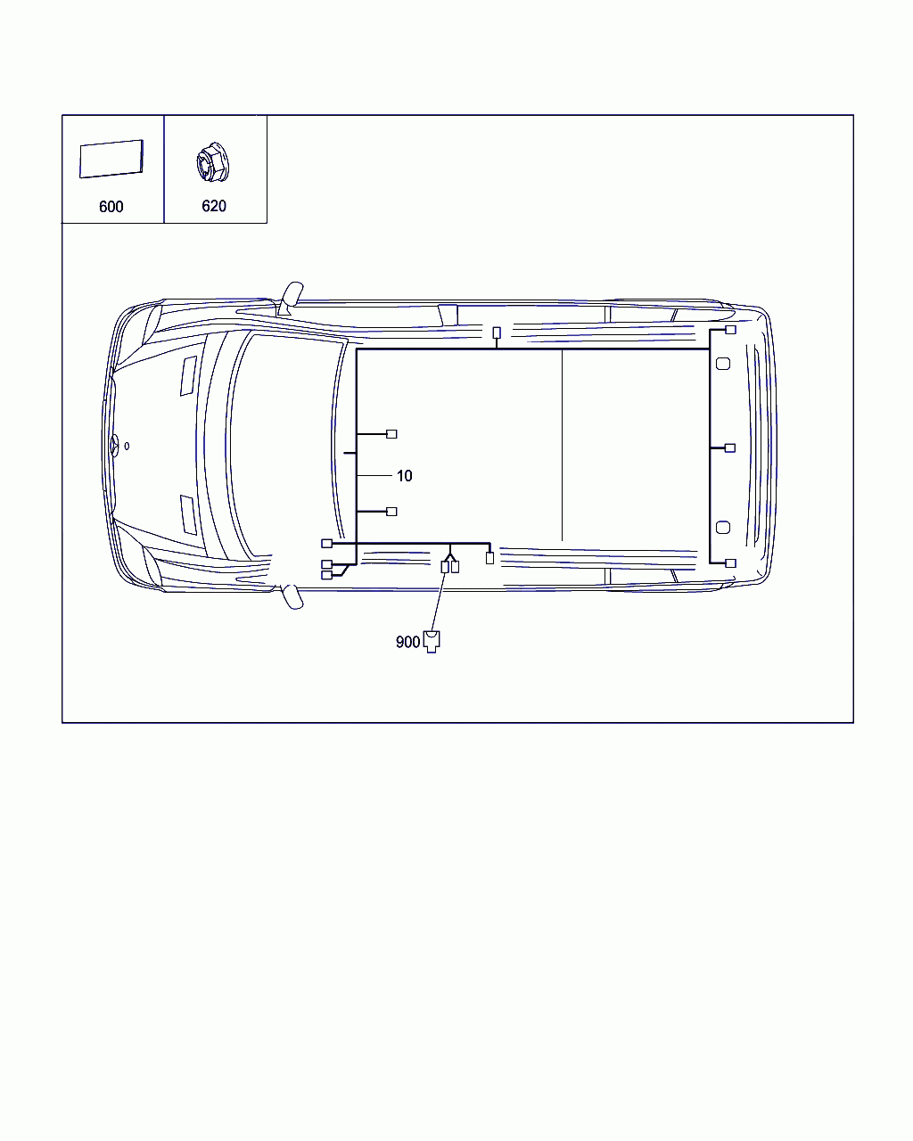 ELECTRICAL WIRING HARNESS, <span>A 900 000 94 99, Main Group: Electrical Equipment And Instruments, Diagram: ROOF MOUNTED CABLE HARNESS, Location Of Picture: 10