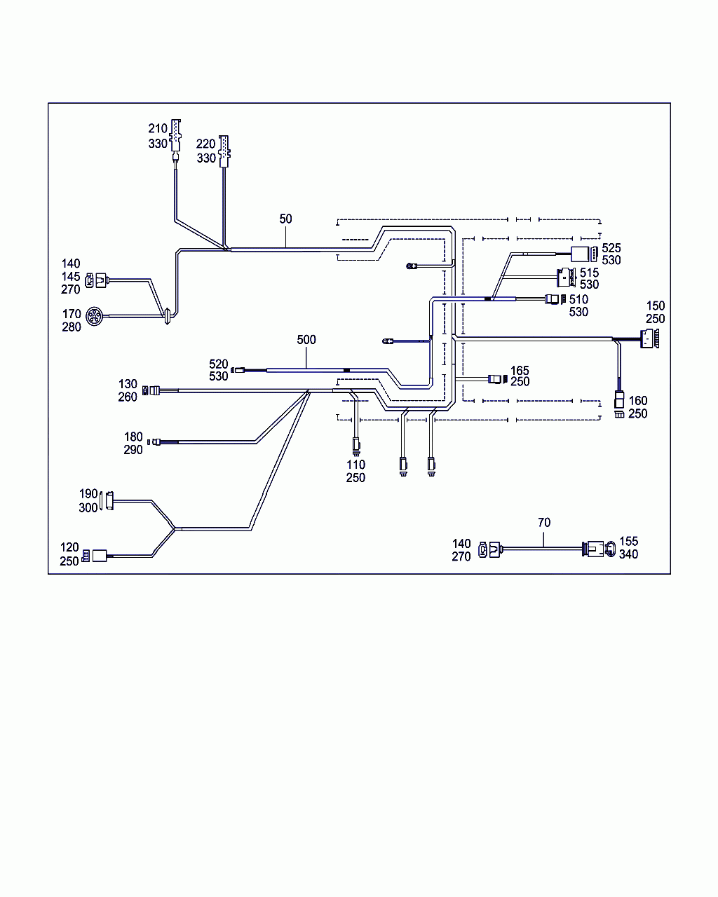 WIRING HARNESS, <span>A 209 540 53 08, Main Group: Electrical Equipment And Instruments, Diagram: ELECTRICAL PARTS USED FOR TRANSMISSION, Location Of Picture: 50