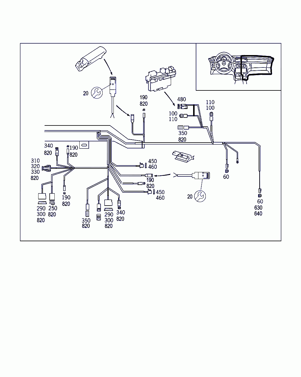 PIN BUSHING HOUSING, <span>A 208 545 02 28, Main Group: Electrical Equipment And Instruments, Diagram: COCKPIT CABLE HARNESS, Location Of Picture: 350