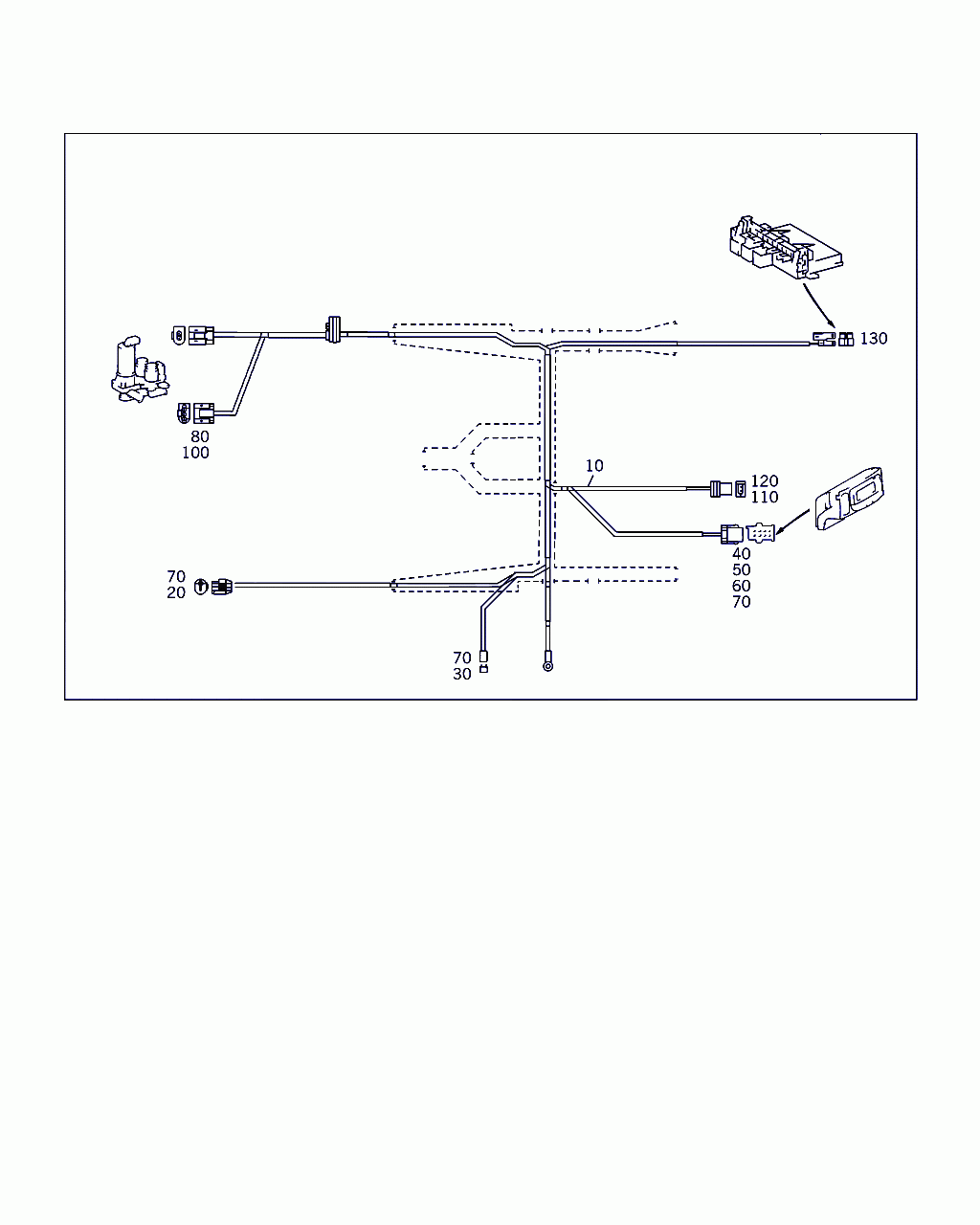 WIRING HARNESS, <span>A 220 540 67 09, Main Group: Electrical Equipment And Instruments, Diagram: ELECTRIC CABLE USED FOR REAR SPACE AIR CONDITIONER, Location Of Picture: 10