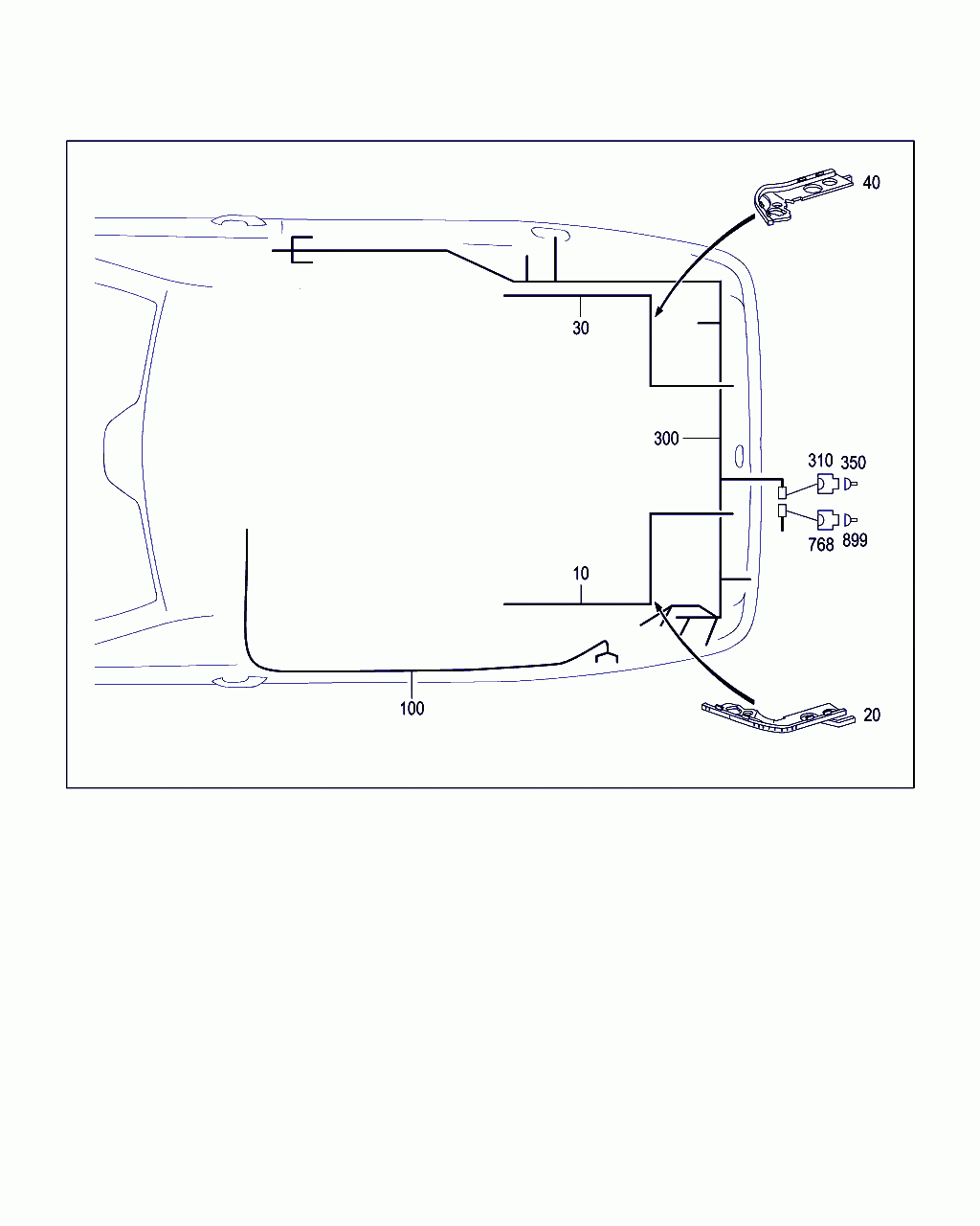 WIRING HARNESS, <span>A 209 540 84 09, Main Group: Electrical Equipment And Instruments, Diagram: CABLE HARNESS IN LUGGAGE COMPARTMENT, Location Of Picture: 300
