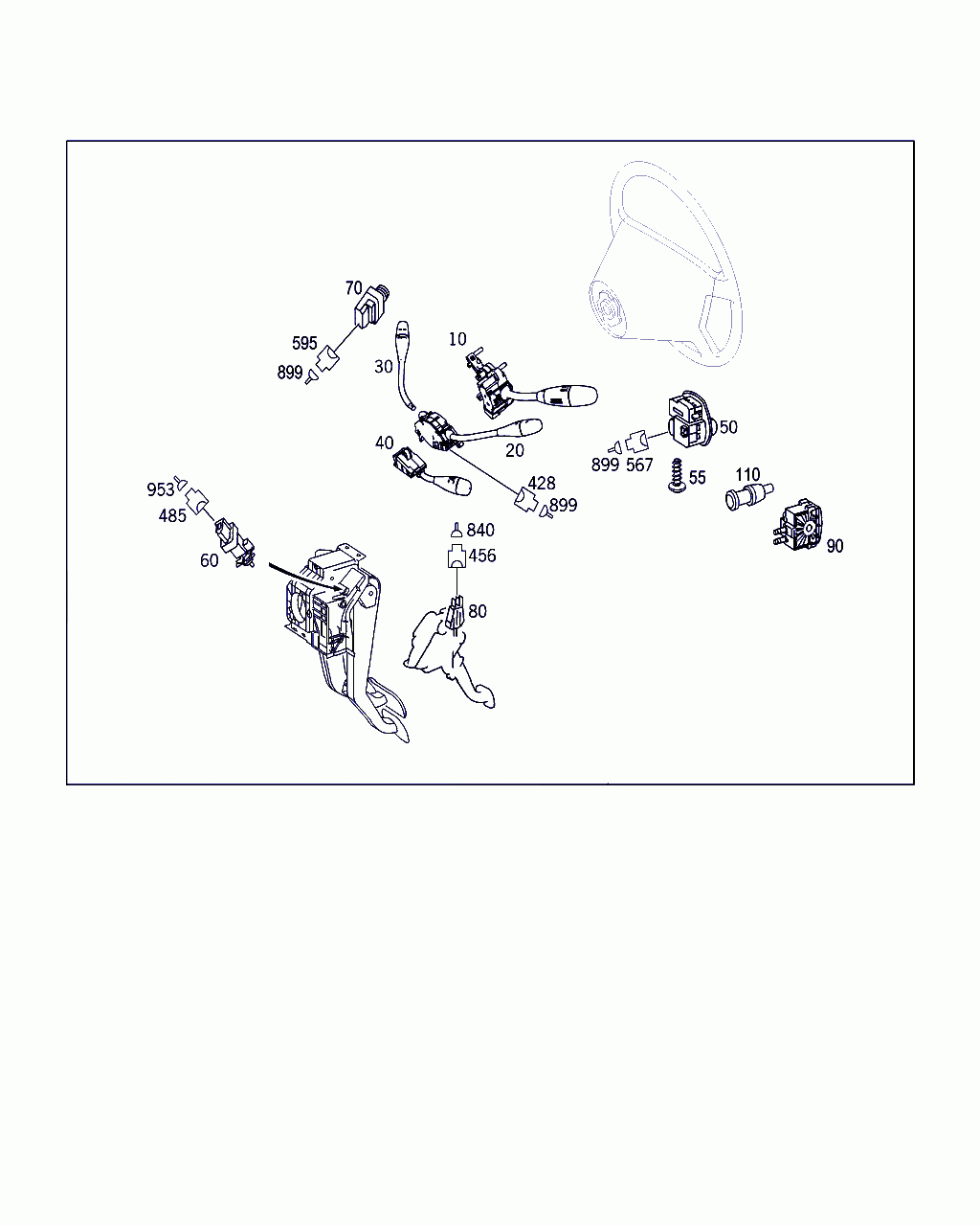 IGNITION STARTER SWITCH, <span>A 209 545 30 08, Main Group: Electrical Equipment And Instruments, Diagram: SWITCH, Location Of Picture: 70