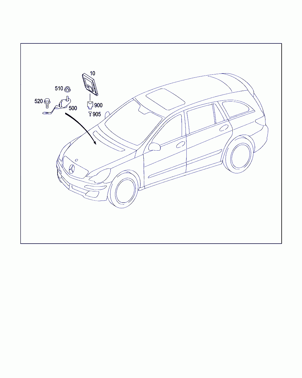 BRACKET, <span>A 251 545 47 40, Main Group: Electrical Equipment And Instruments, Diagram: SEMI-ACTIVE AIR SUSPENSION WIRING HAR., Location Of Picture: 500