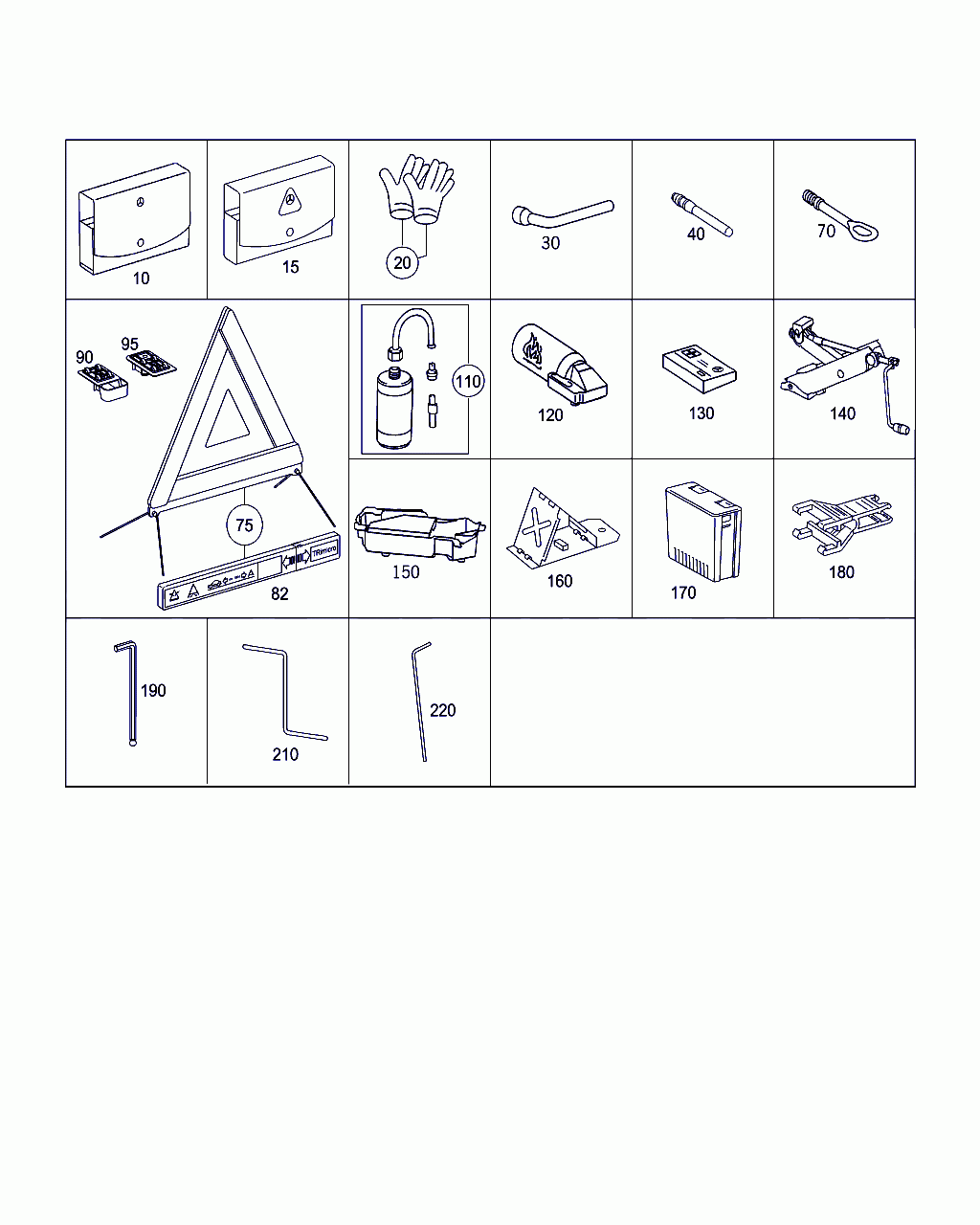 BRACKET, <span>A 203 899 04 14, Main Group: Tools And Accessories, Diagram: TOOLS AND ACCESSORIES, Location Of Picture: 150