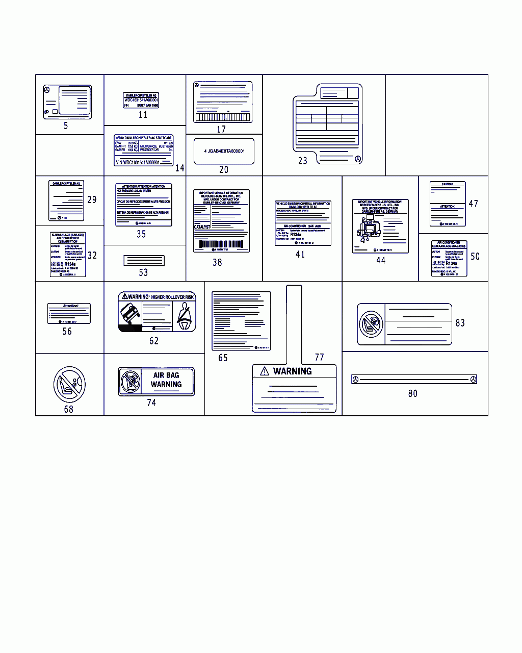 MODEL PLATE, <span>A 163 584 24 01, Main Group: Tools And Accessories, Diagram: TYPE DESIGNATIONS,TYPE PLATES, GUIDE SIGNS, Location Of Picture: 17