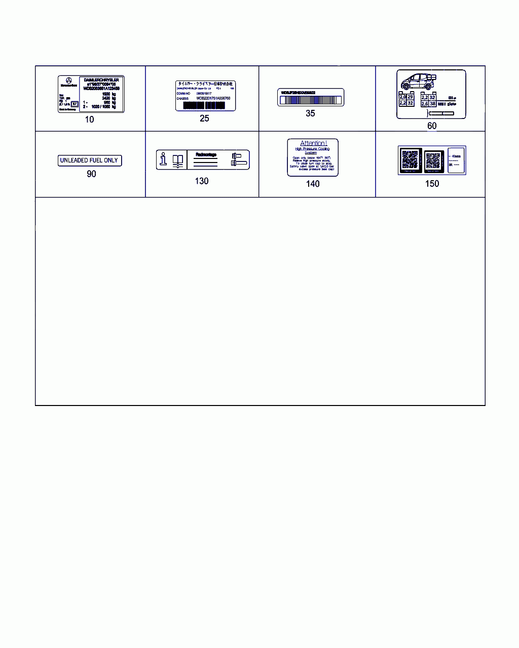 PLATE, <span>A 168 584 07 39, Main Group: Tools And Accessories, Diagram: TYPE PLATE,GUIDE SIGNS, Location Of Picture: 60