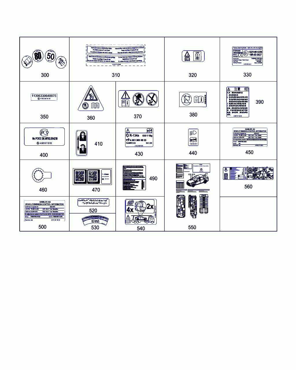 INFORMATION LABEL, <span>A 274 221 10 00, Main Group: Tools And Accessories, Diagram: TYPE PLATE,GUIDE SIGNS, Location Of Picture: 500