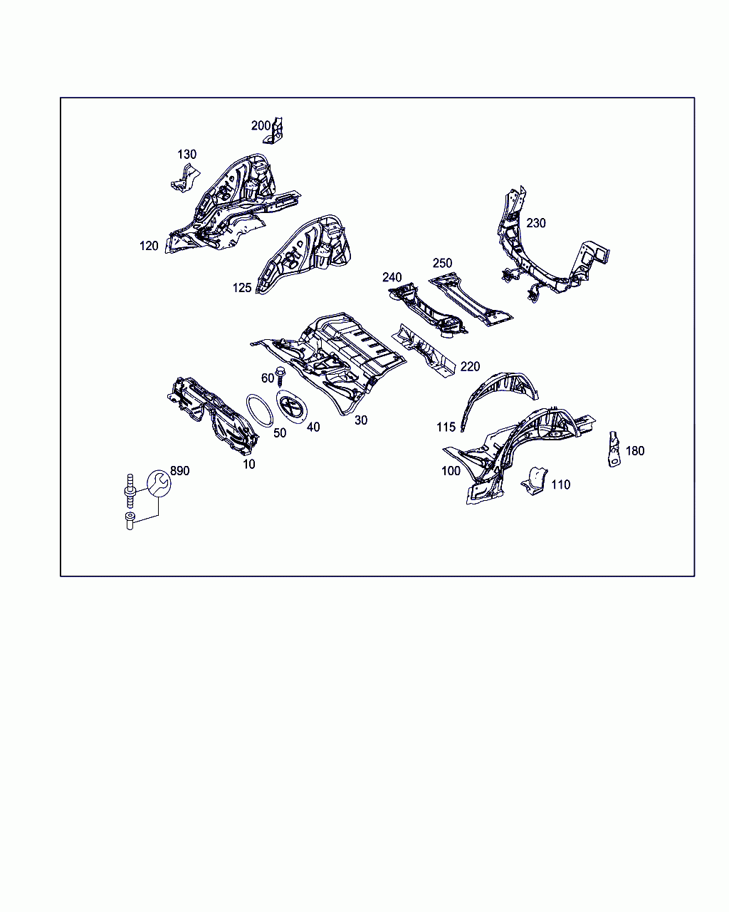 LONGITUDINAL MEMBER, <span>A 204 610 14 10, Main Group: Substructure, Diagram: REAR END FLOOR, Location Of Picture: 120
