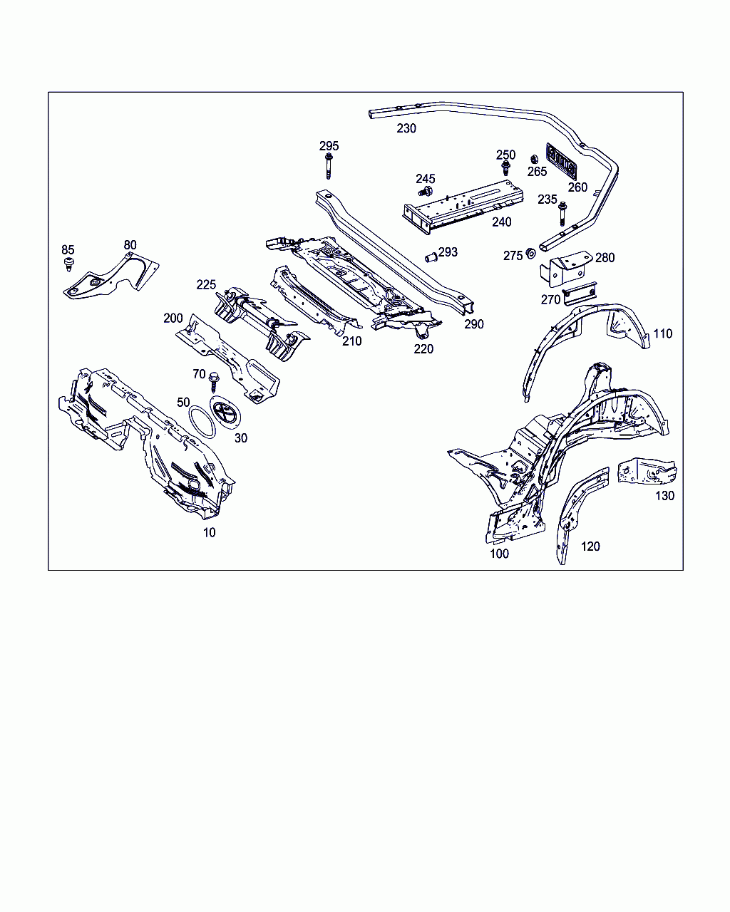 PROTECTIVE RAIL, <span>A 205 610 58 01, Main Group: Substructure, Diagram: REAR END FLOOR, Location Of Picture: 260
