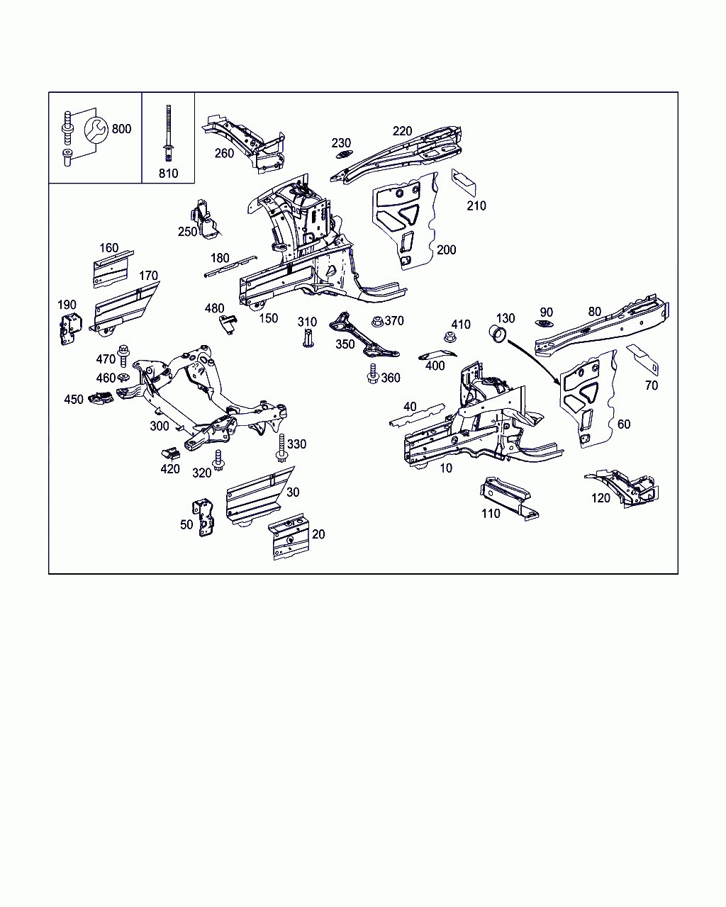 BRACKET, <span>A 204 620 04 14, Main Group: Front End, Front Wall, Diagram: WHEELHOUSE,FRONT SUBFRAME, Location Of Picture: 190