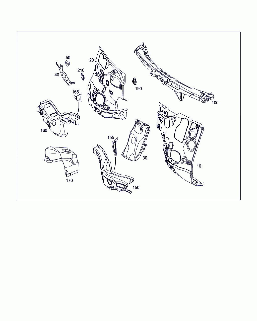 CROSS MEMBER, <span>A 205 620 97 00, Main Group: Front End, Front Wall, Diagram: FIRE WALL AND CONNECTION PARTS, Location Of Picture: 150