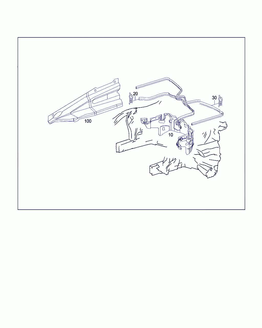 REINFORCEMENT, <span>A 211 626 42 16, Main Group: Front End, Front Wall, Diagram: ENGINE COMPARTMENT PARTITION PANEL, WHEELHOUSE ATTACHMENT PARTS, Location Of Picture: 100