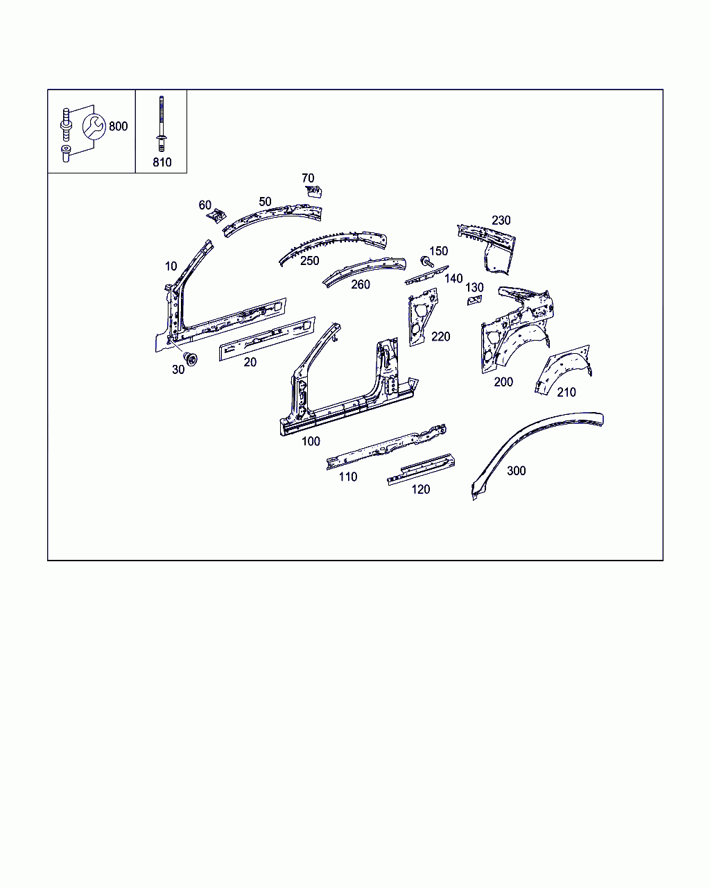 REINFORCEMENT, <span>A 207 637 02 16, Main Group: Side Panels, Diagram: SIDE PANELS, Location Of Picture: 250