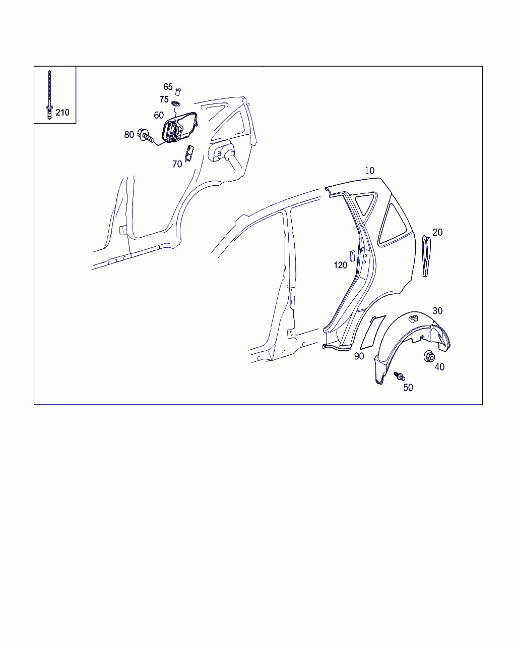 SIDE PANEL, <span>A 168 630 71 01, Main Group: Side Panels, Diagram: REAR FENDER, Location Of Picture: 10
