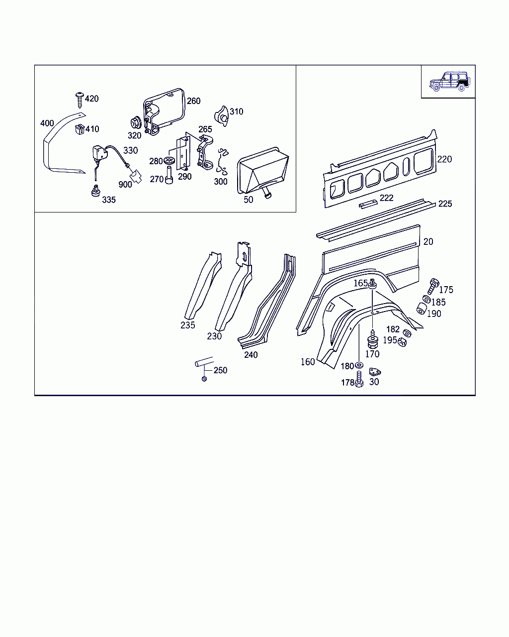 PILLAR, <span>A 460 637 37 24, Main Group: Side Panels, Diagram: REAR FENDER, Location Of Picture: 240